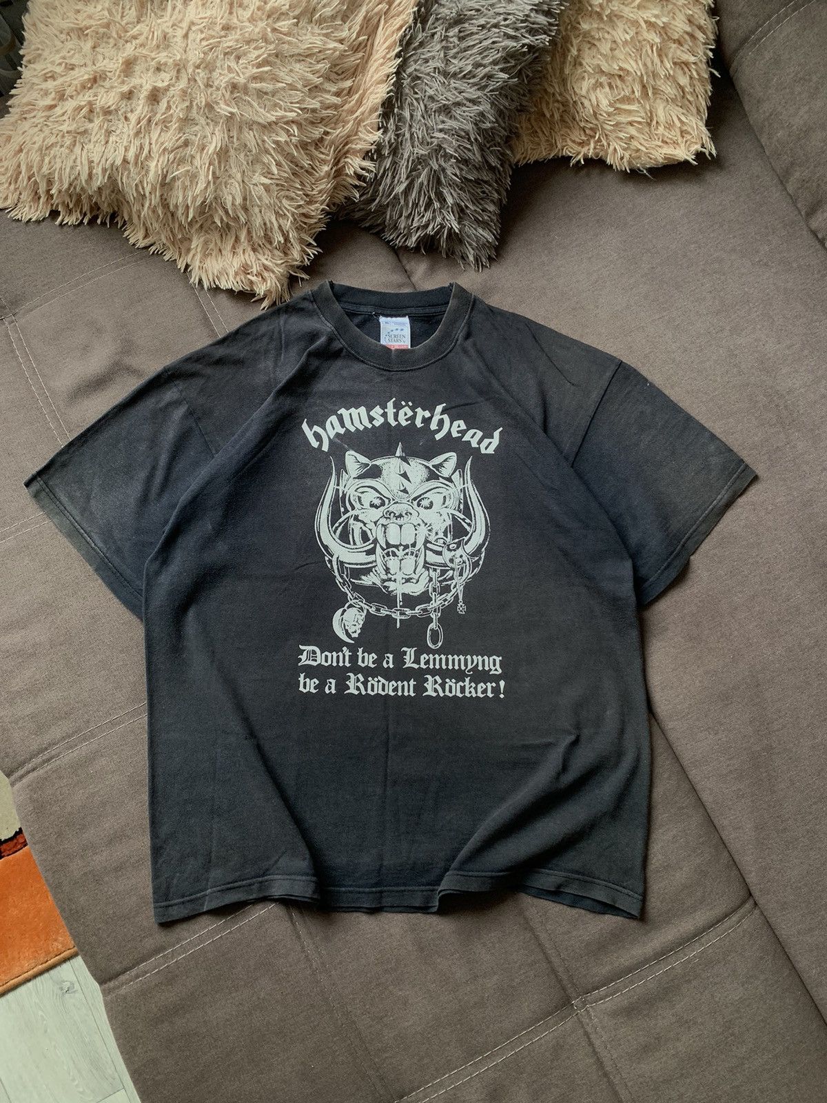 Band Tees Rare 90s Hamsterhead Rock Band Sun Faded T-Shirt Motorhead Size US XL / EU 56 / 4 - 1 Thumbnail
