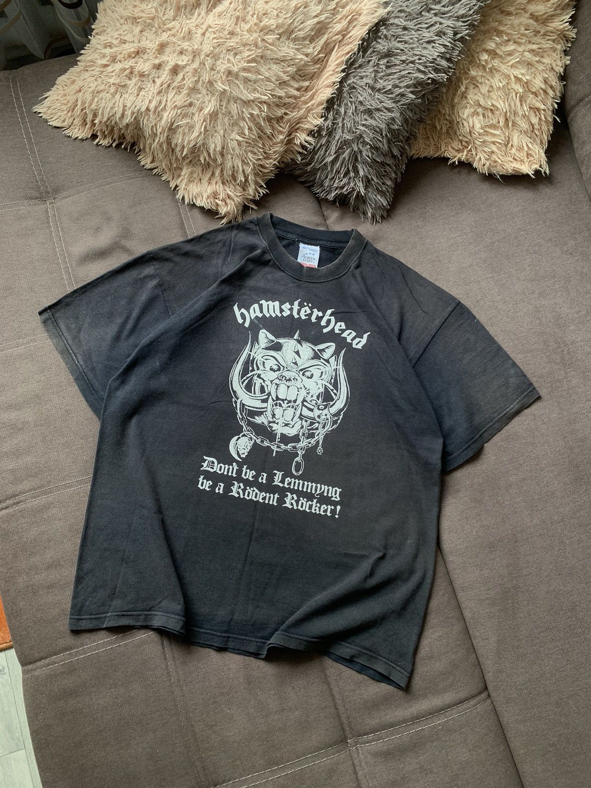 Band Tees Rare 90s Hamsterhead Rock Band Sun Faded T-Shirt Motorhead Size US XL / EU 56 / 4 - 2 Thumbnail