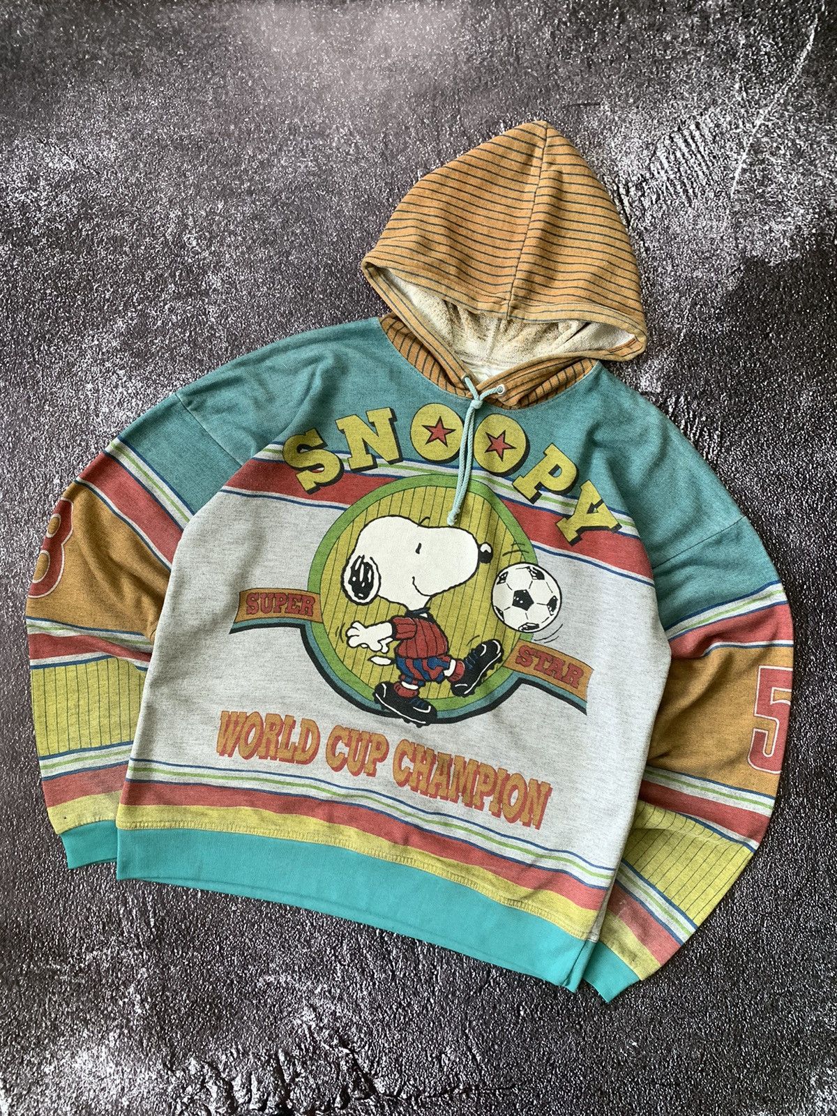 Peanuts × Peanuts & Co × Vintage Vintage Peanuts Snoopy Sweatshirt World  Cup Champion Grey | Grailed