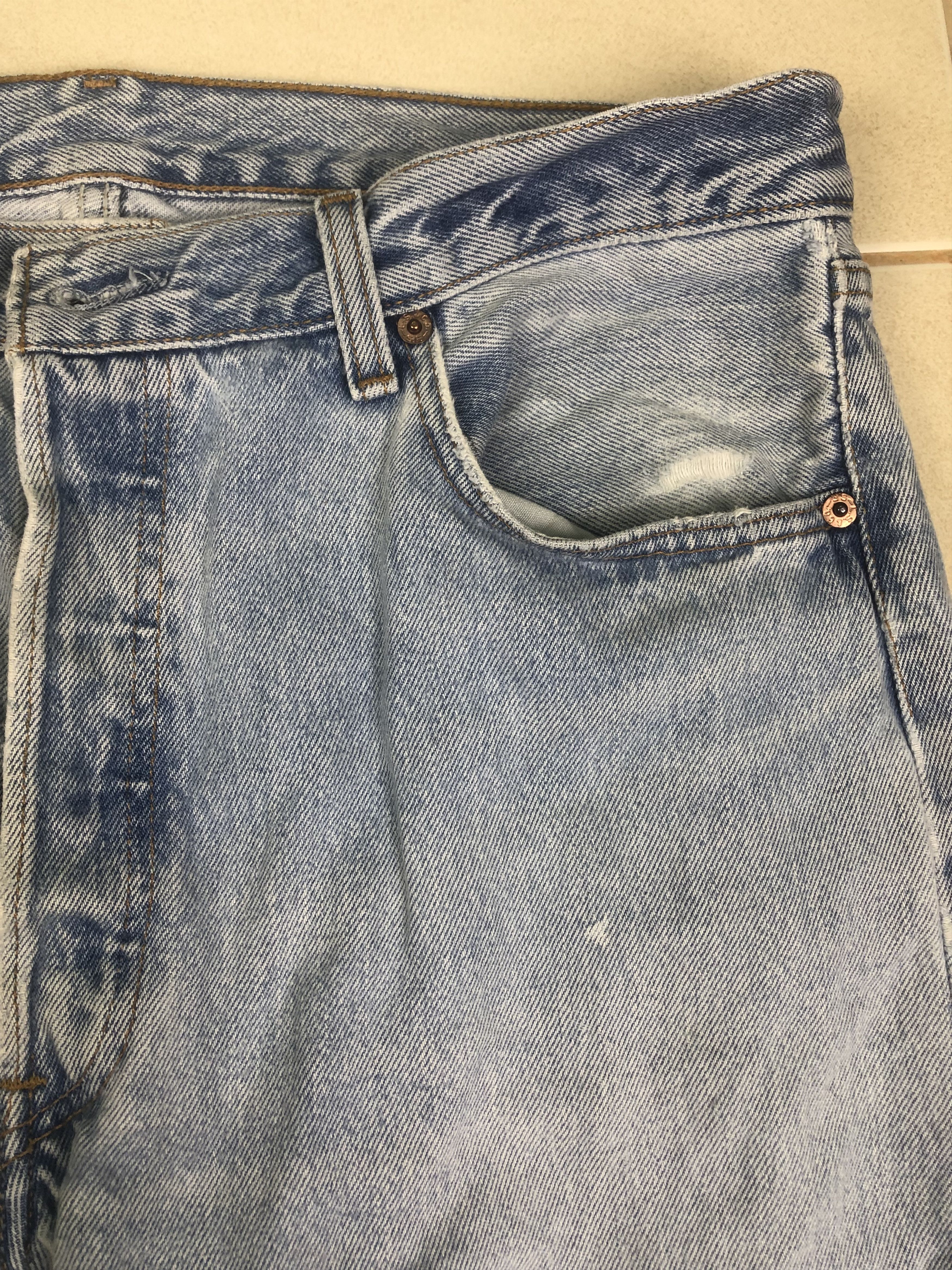 Levi's Wash Blue Vintage Levis 501 Denim Jeans 36X34 Size US 36 / EU 52 - 3 Thumbnail