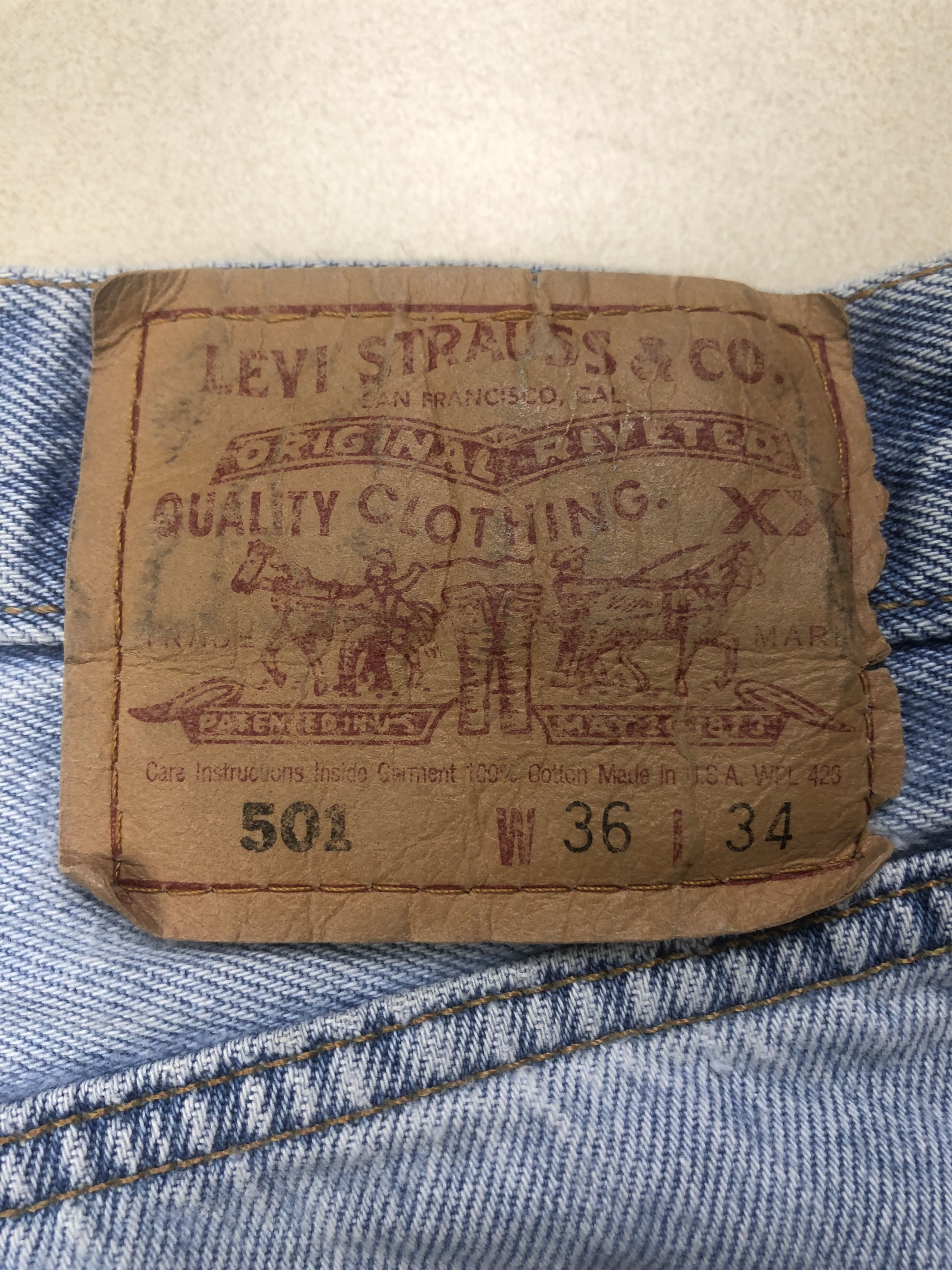 Levi's Wash Blue Vintage Levis 501 Denim Jeans 36X34 Size US 36 / EU 52 - 11 Thumbnail