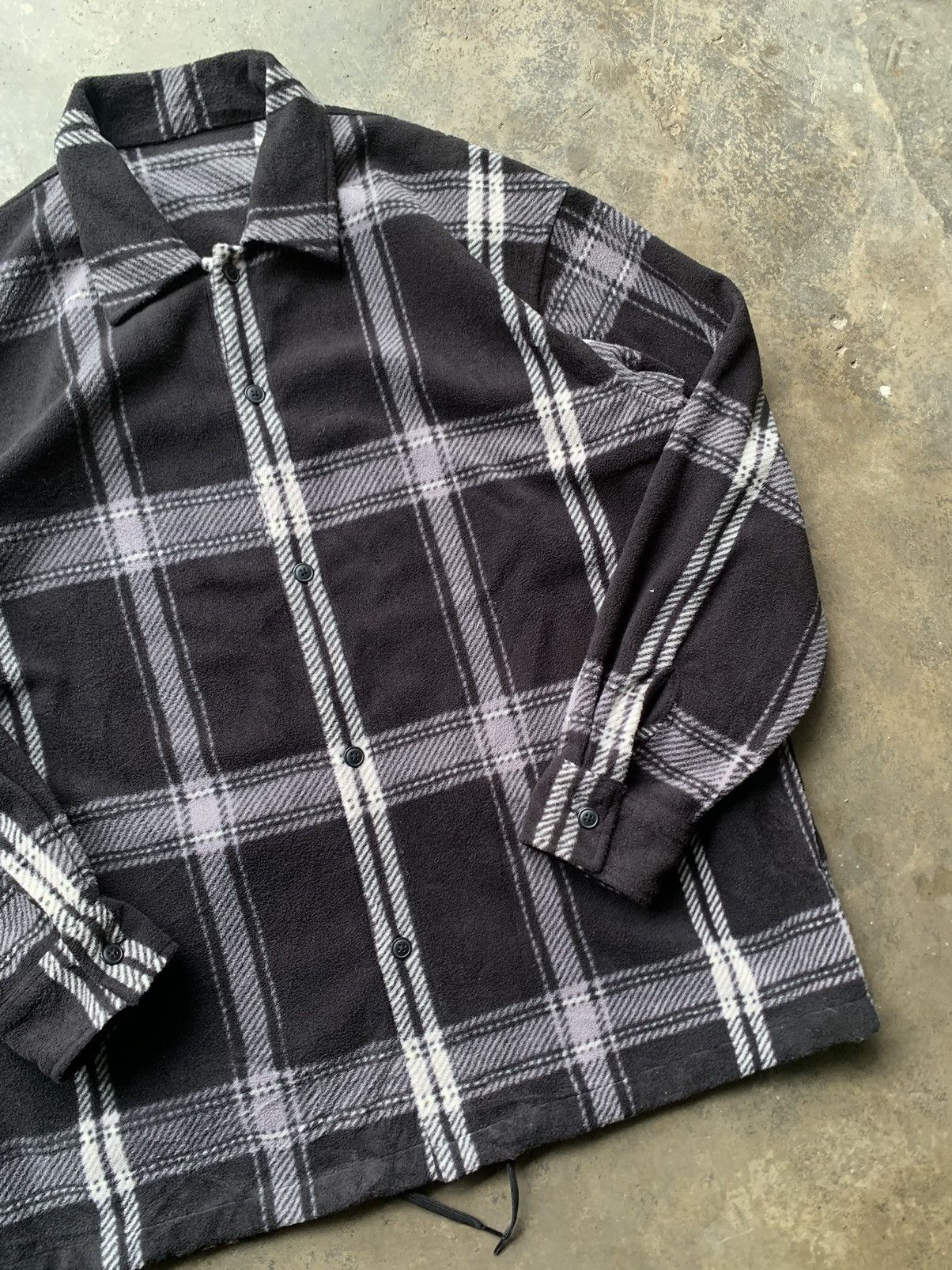 Japanese Brand GU FLEECE FABRICS FLANNEL SHIRTS Size US XL / EU 56 / 4 - 5 Thumbnail