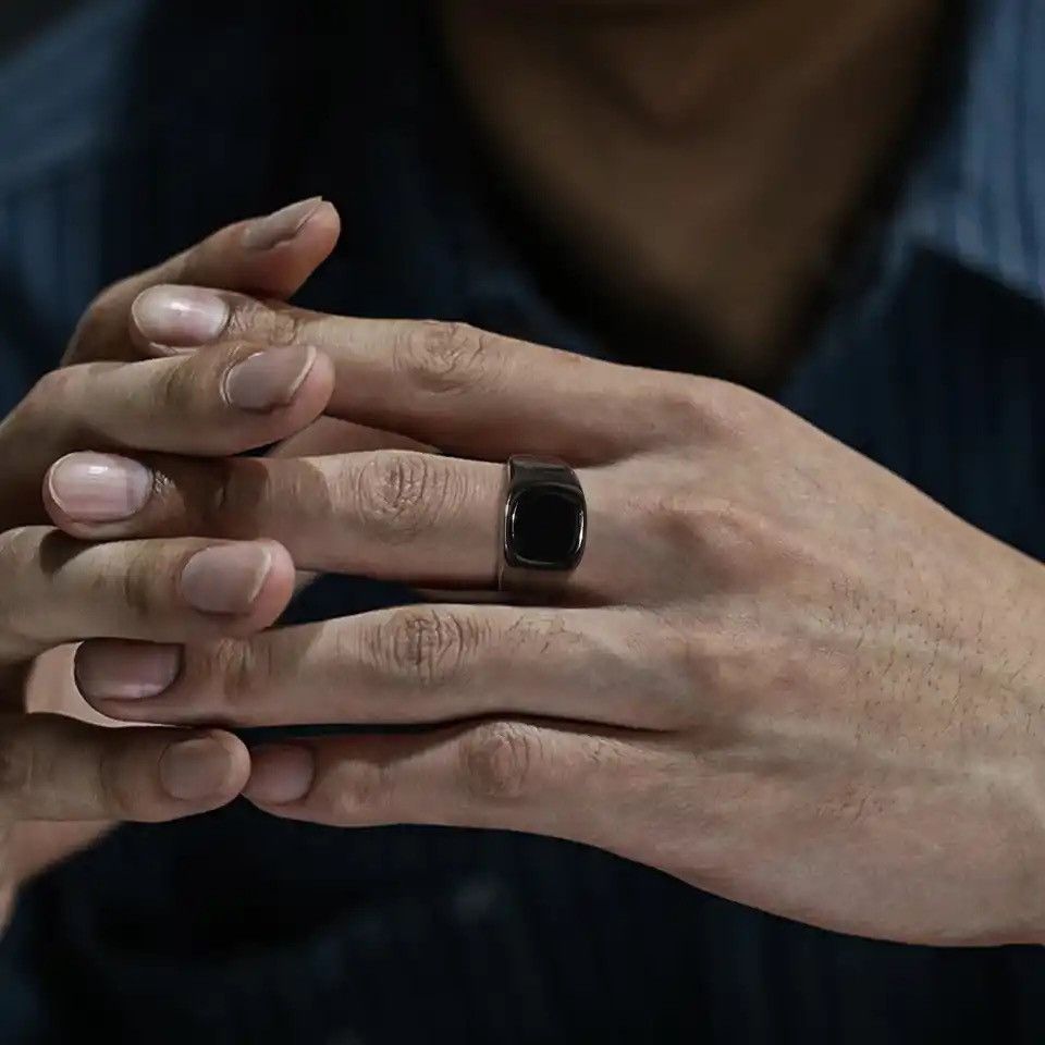 Other Punk Black Stone Ring Size ONE SIZE - 3 Thumbnail