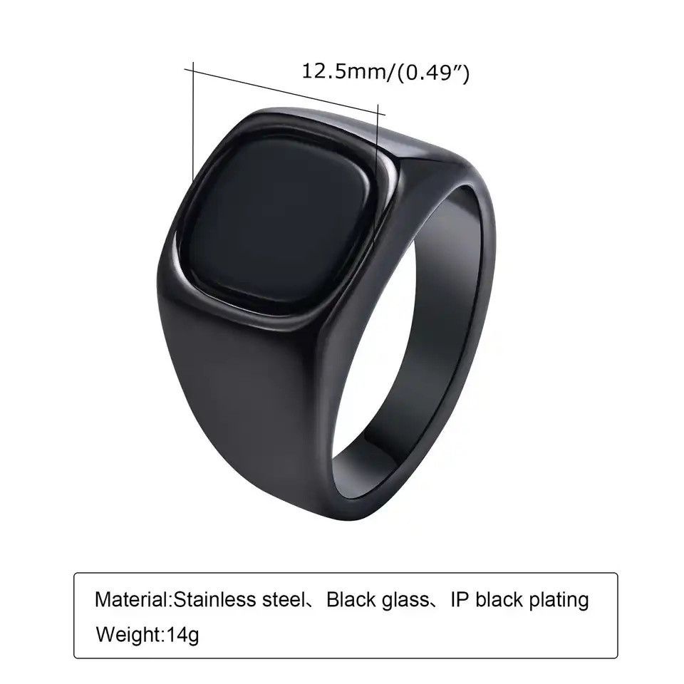 Other Punk Black Stone Ring Size ONE SIZE - 2 Thumbnail