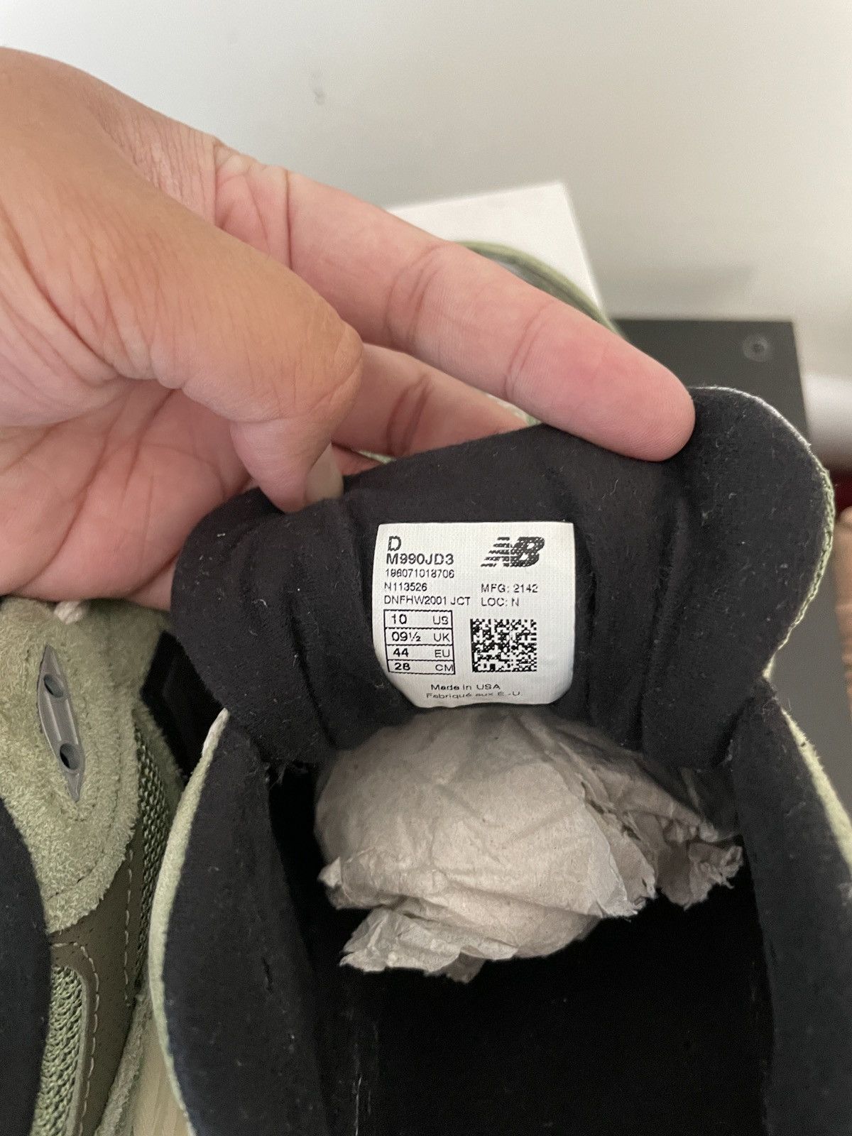 JJJJound × New Balance New Balance 990v3 JJJJound Olive Size US 10 / EU 43 - 8 Thumbnail