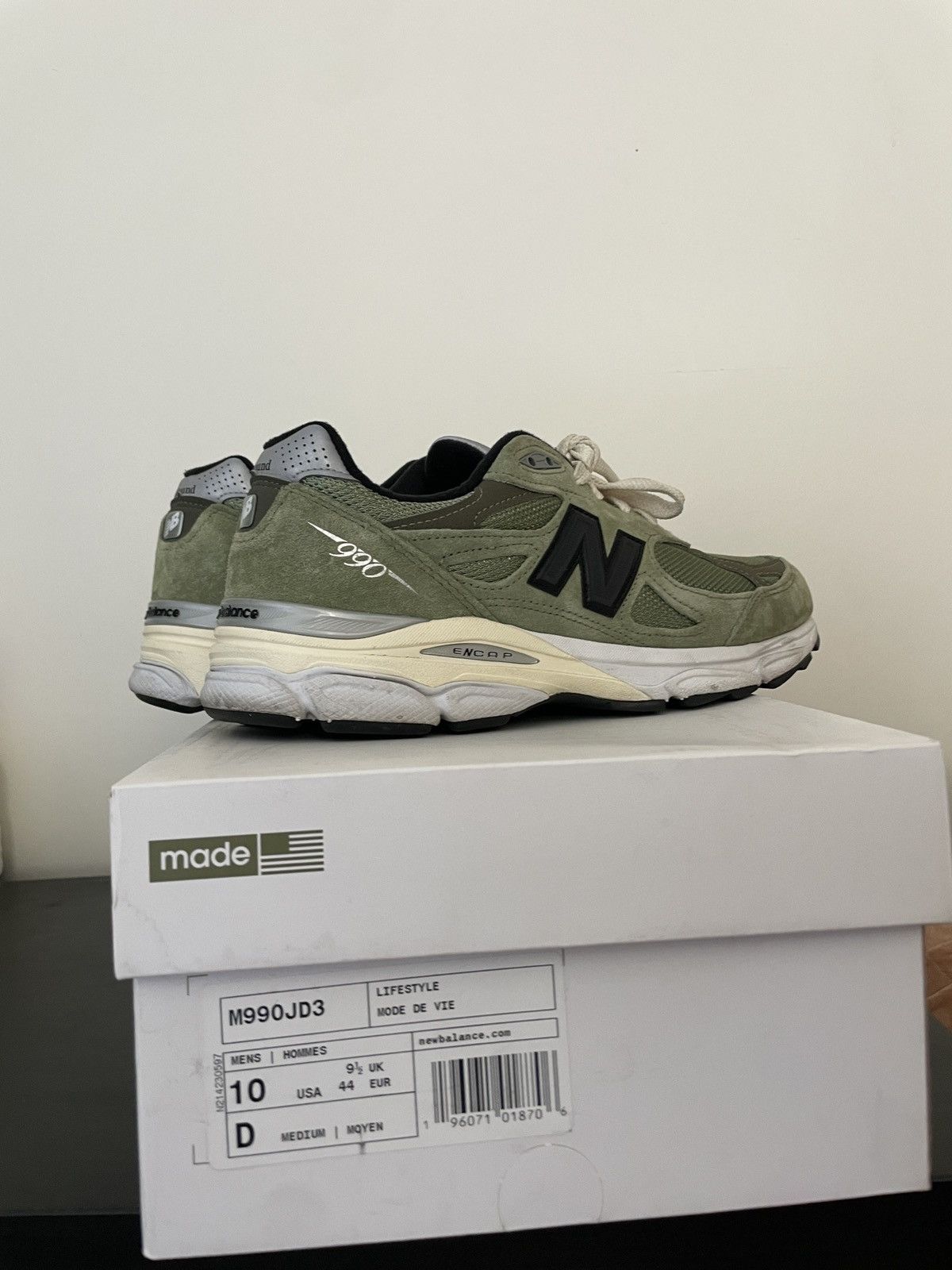 JJJJound × New Balance New Balance 990v3 JJJJound Olive Size US 10 / EU 43 - 7 Thumbnail
