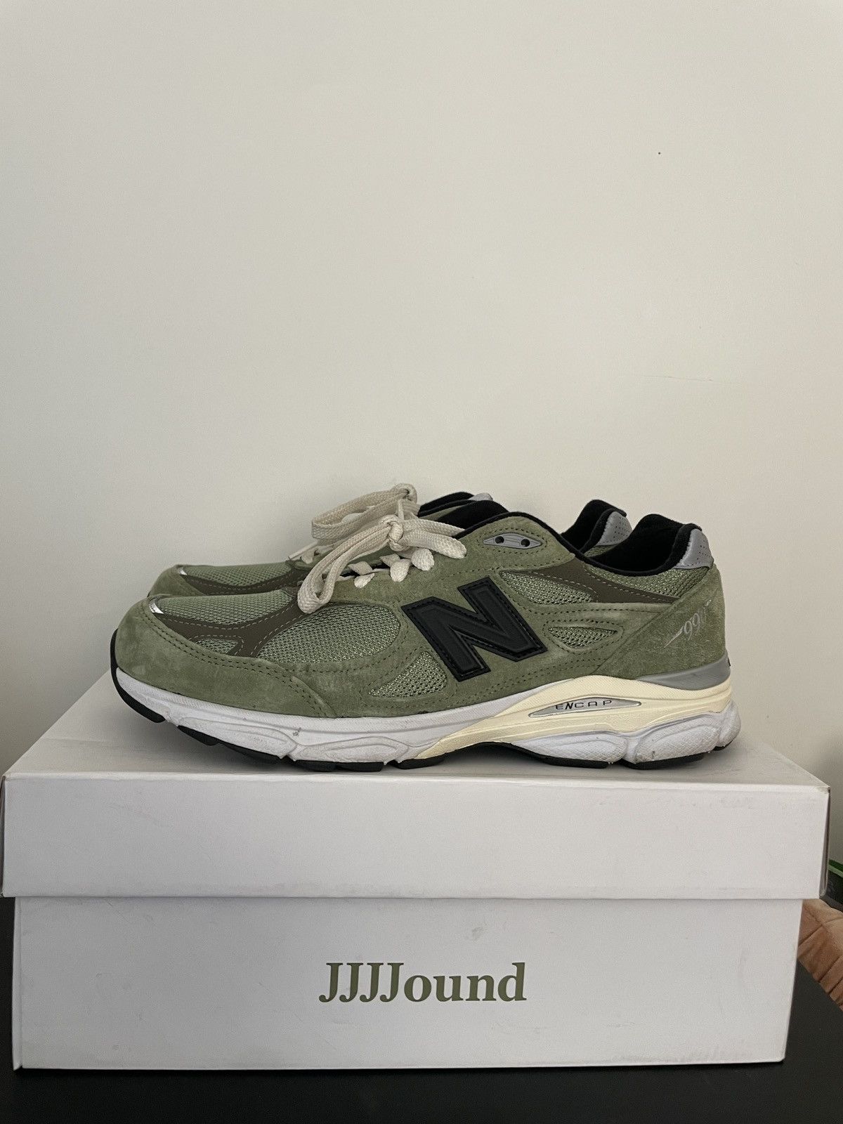JJJJound × New Balance New Balance 990v3 JJJJound Olive Size US 10 / EU 43 - 1 Thumbnail