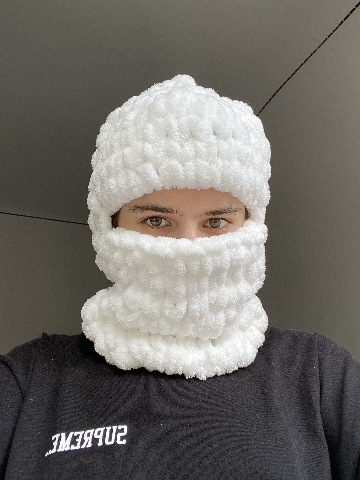 Other Handmade Knitted Balaclava Ski Mask Bunny Style TikTok Size ONE SIZE - 1 Thumbnail