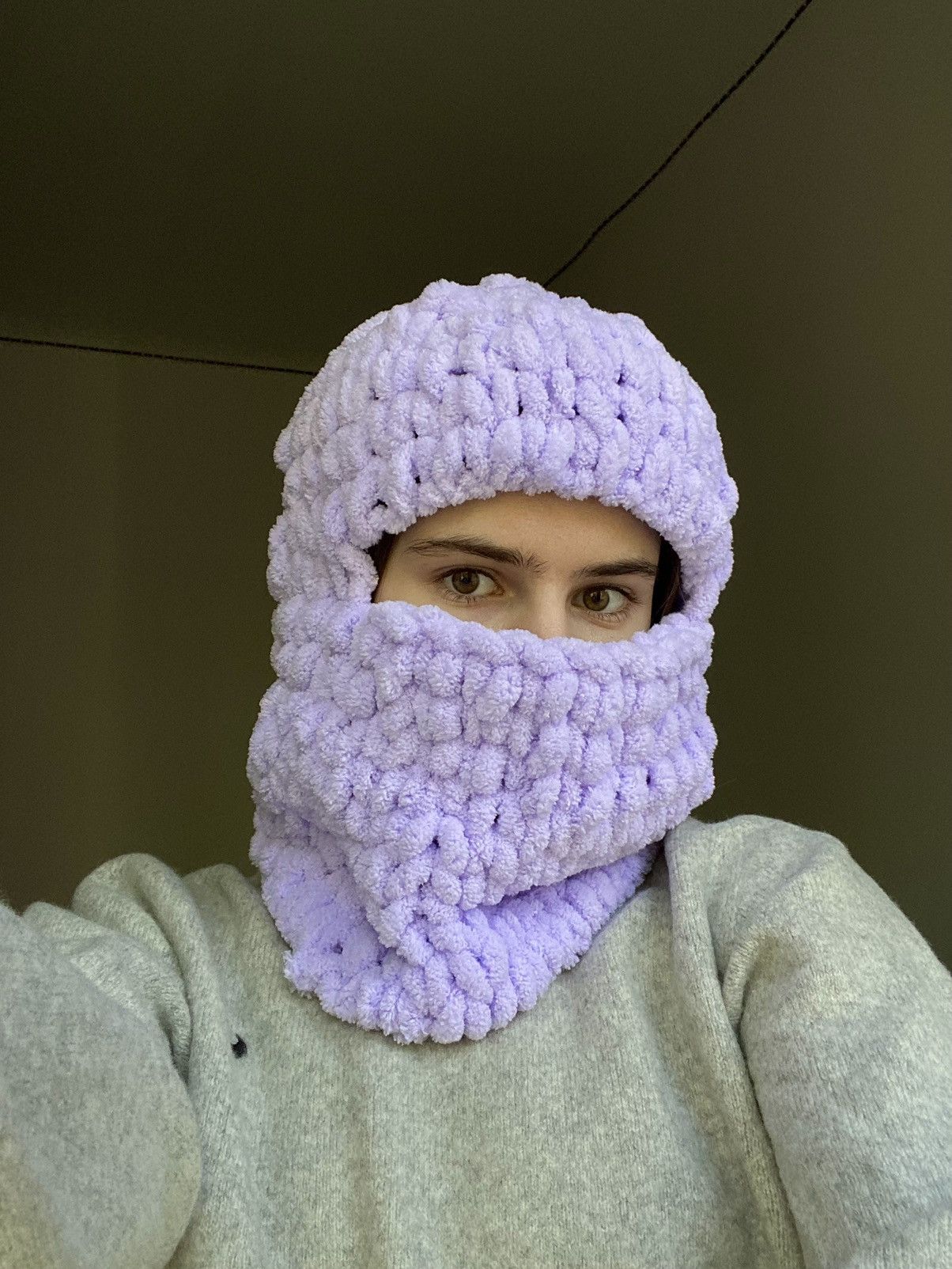 Handmade Handmade Knitted Balaclava Ski Mask Bunny Style ck205w39nyc Size ONE SIZE - 1 Thumbnail