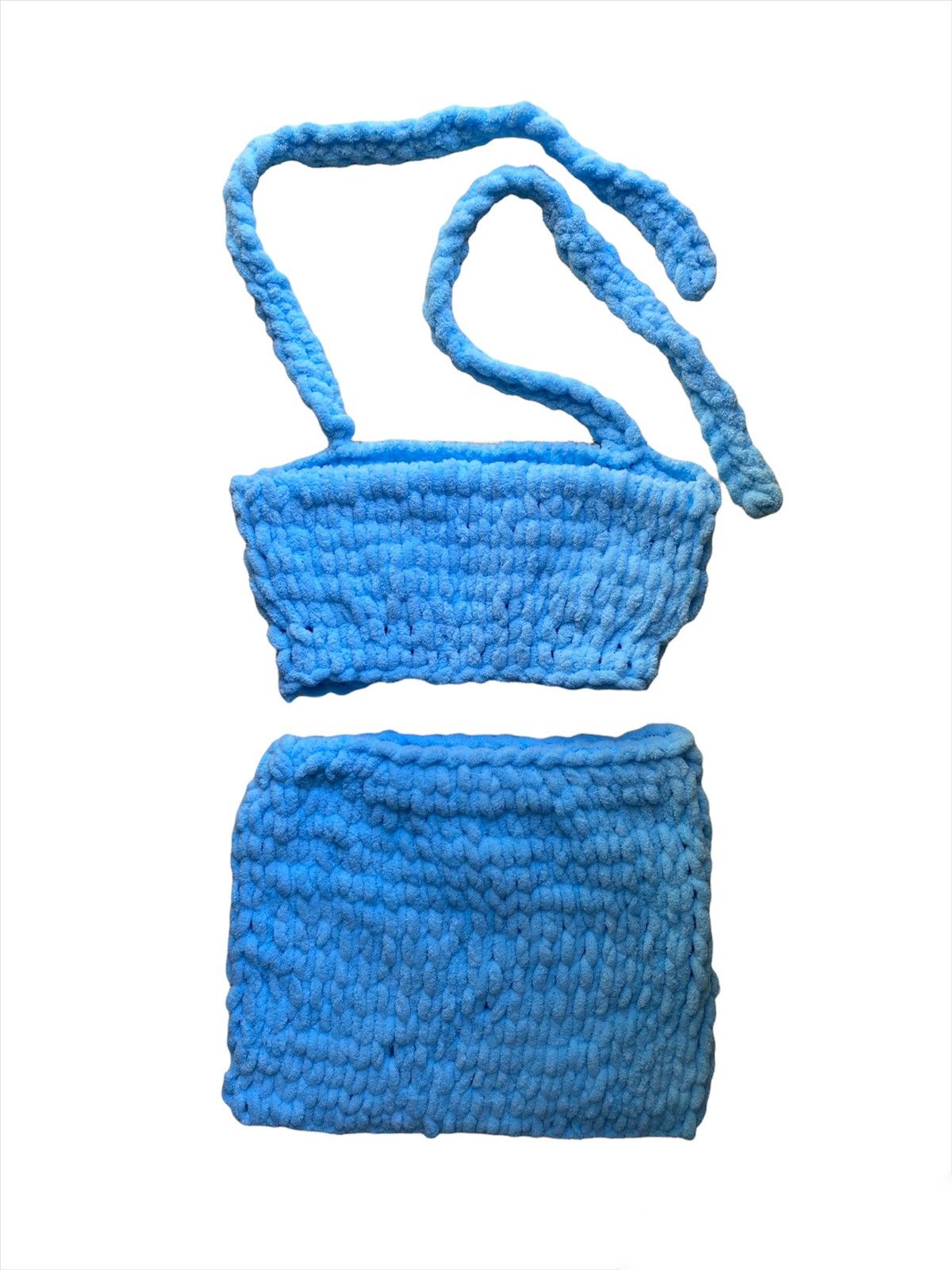 Handmade × Japanese Brand Handmade Fluffy Knitted Suit Top + Skirt Bunny TikTok Style Size 27" / US 4 / IT 40 - 5 Thumbnail