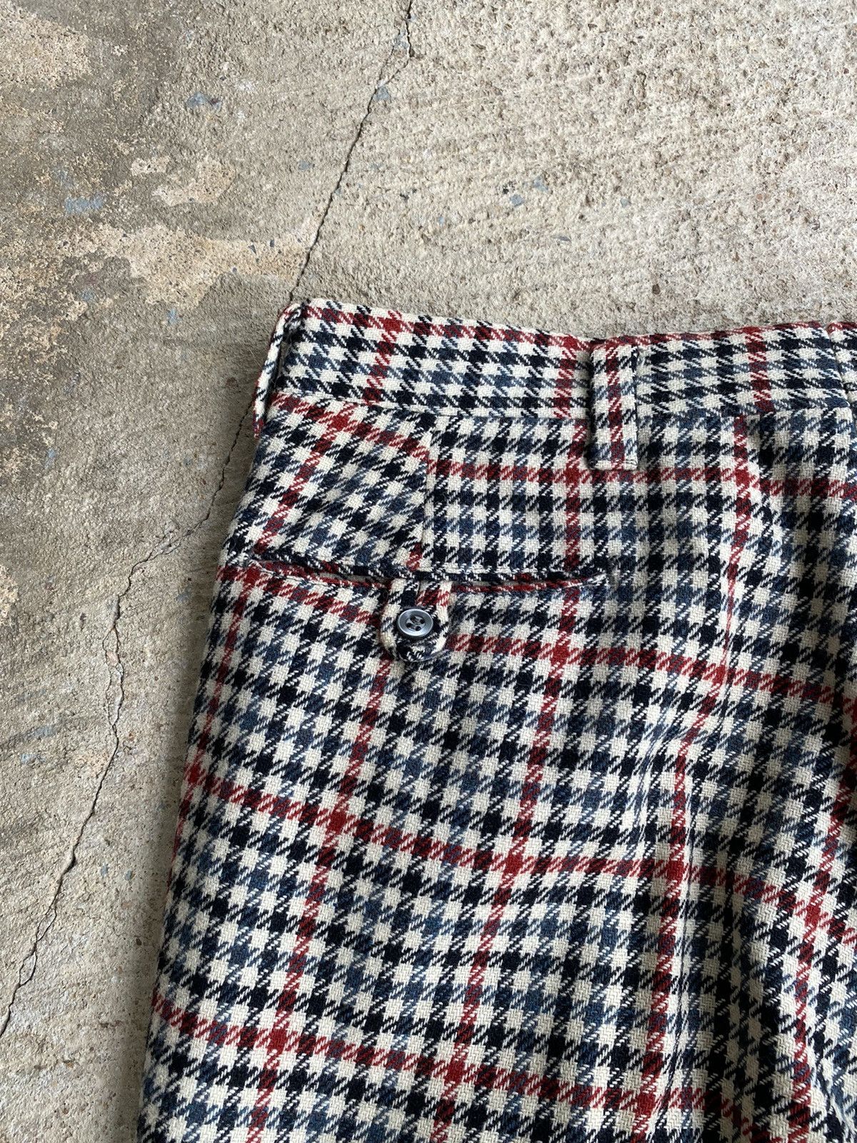 Japanese Brand × Vintage Vintage Crazy 70’s Houndstooth Wool Pleated Pants Size US 36 / EU 52 - 9 Thumbnail