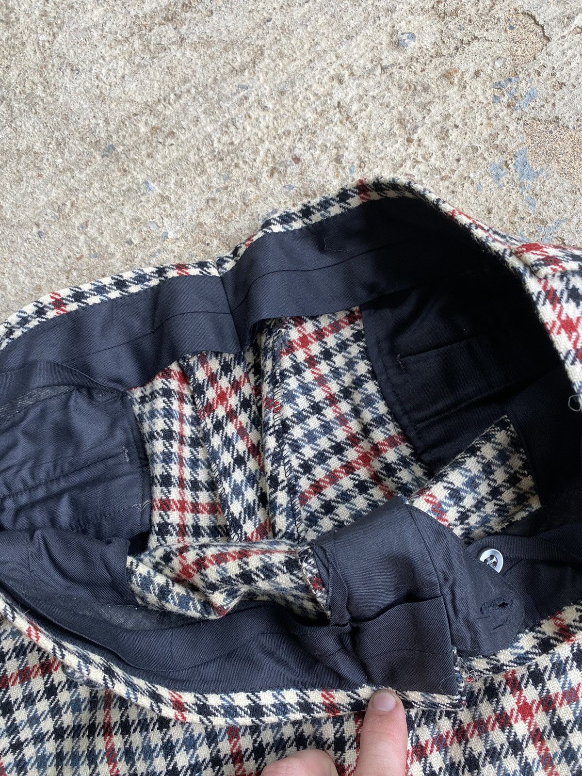Japanese Brand × Vintage Vintage Crazy 70’s Houndstooth Wool Pleated Pants Size US 36 / EU 52 - 6 Thumbnail