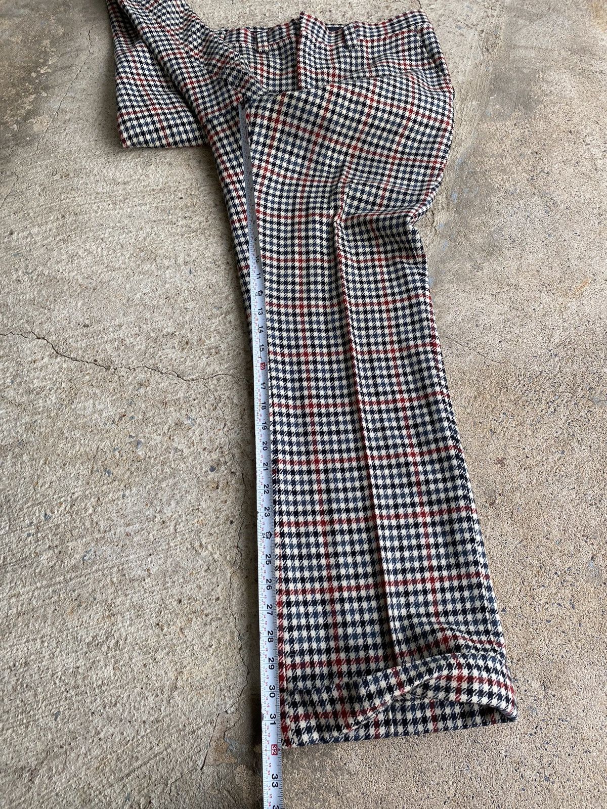 Japanese Brand × Vintage Vintage Crazy 70’s Houndstooth Wool Pleated Pants Size US 36 / EU 52 - 15 Thumbnail