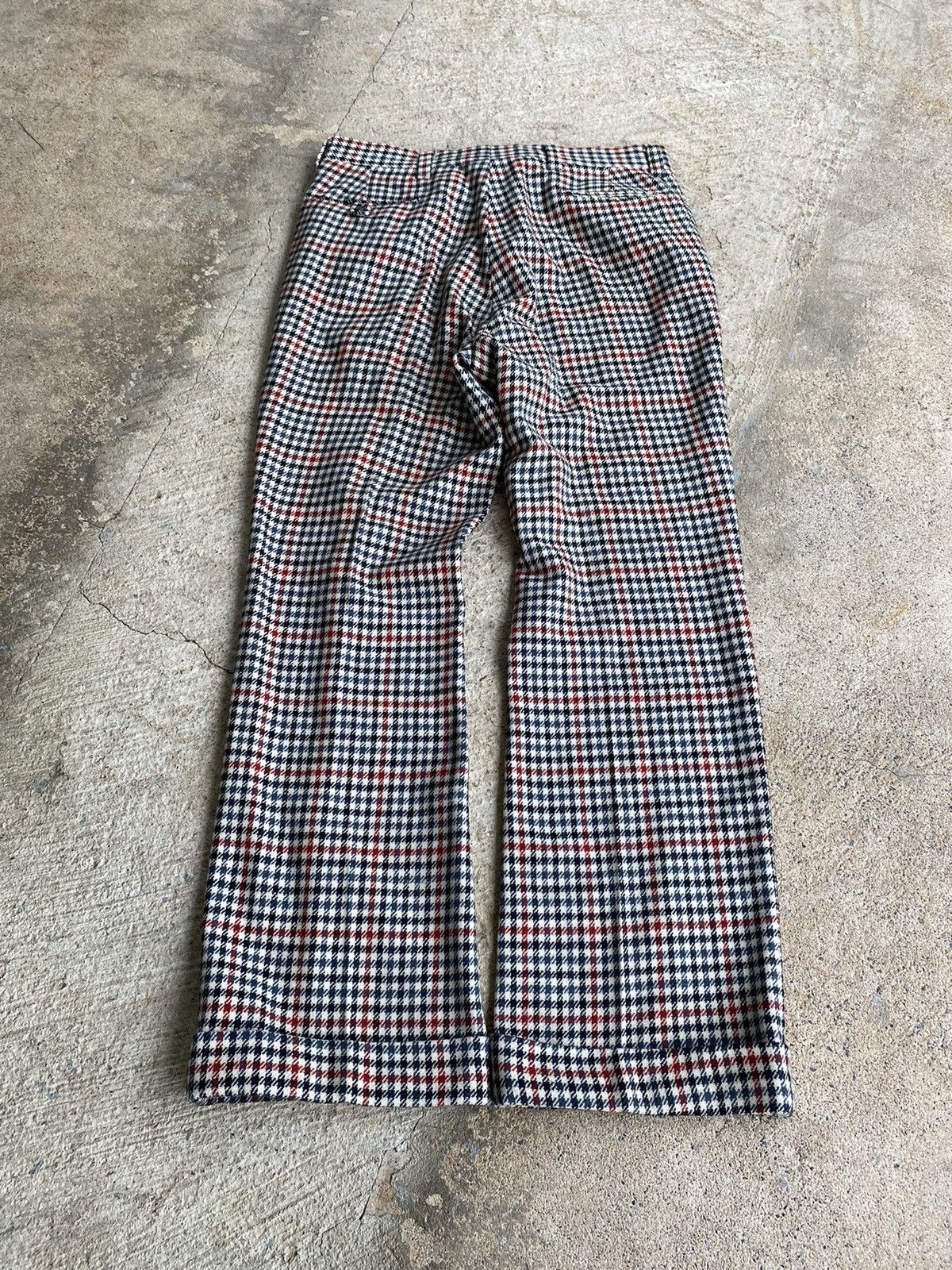 Japanese Brand × Vintage Vintage Crazy 70’s Houndstooth Wool Pleated Pants Size US 36 / EU 52 - 8 Thumbnail