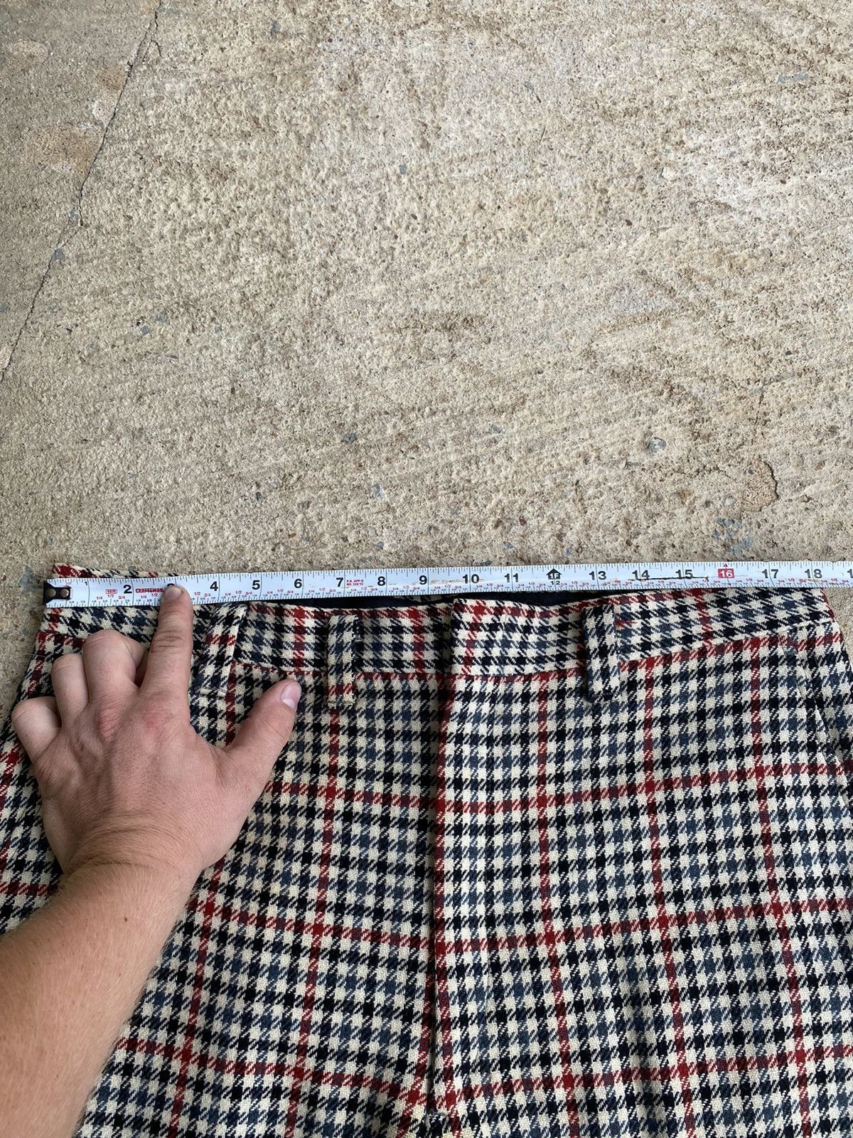 Japanese Brand × Vintage Vintage Crazy 70’s Houndstooth Wool Pleated Pants Size US 36 / EU 52 - 11 Thumbnail