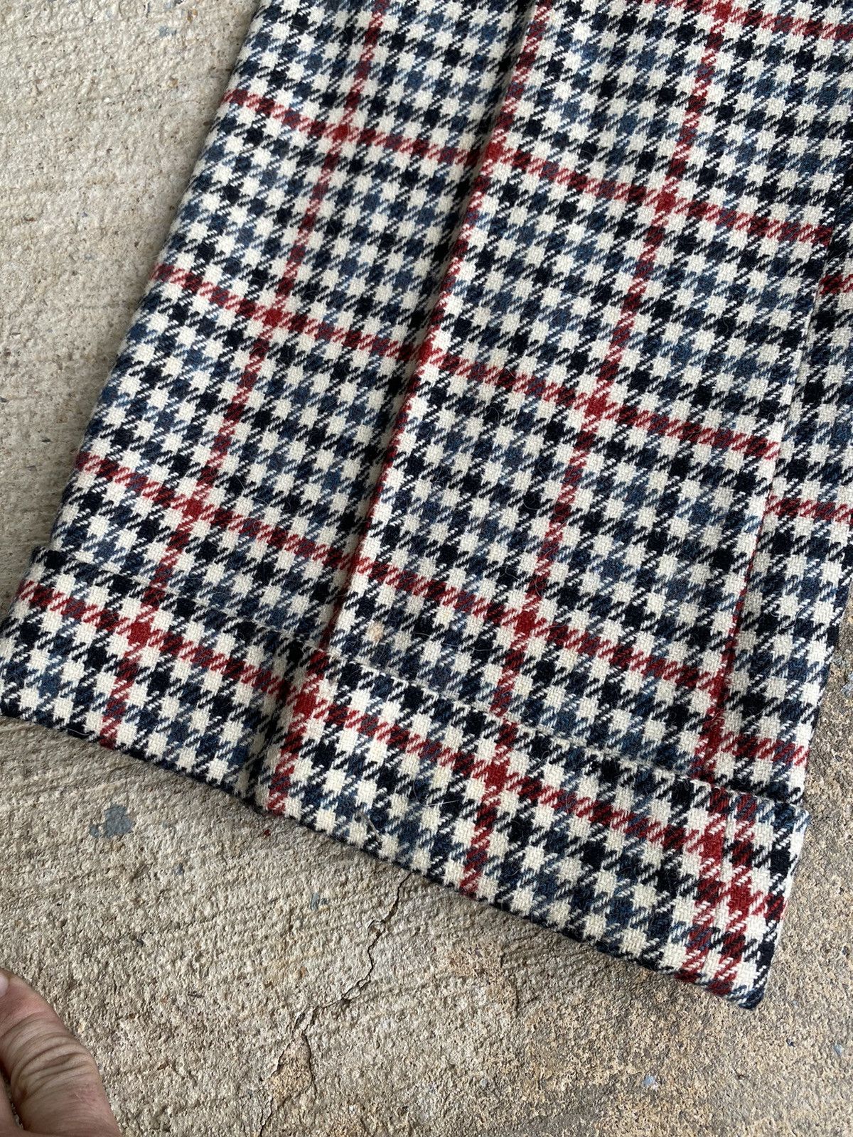 Japanese Brand × Vintage Vintage Crazy 70’s Houndstooth Wool Pleated Pants Size US 36 / EU 52 - 3 Thumbnail
