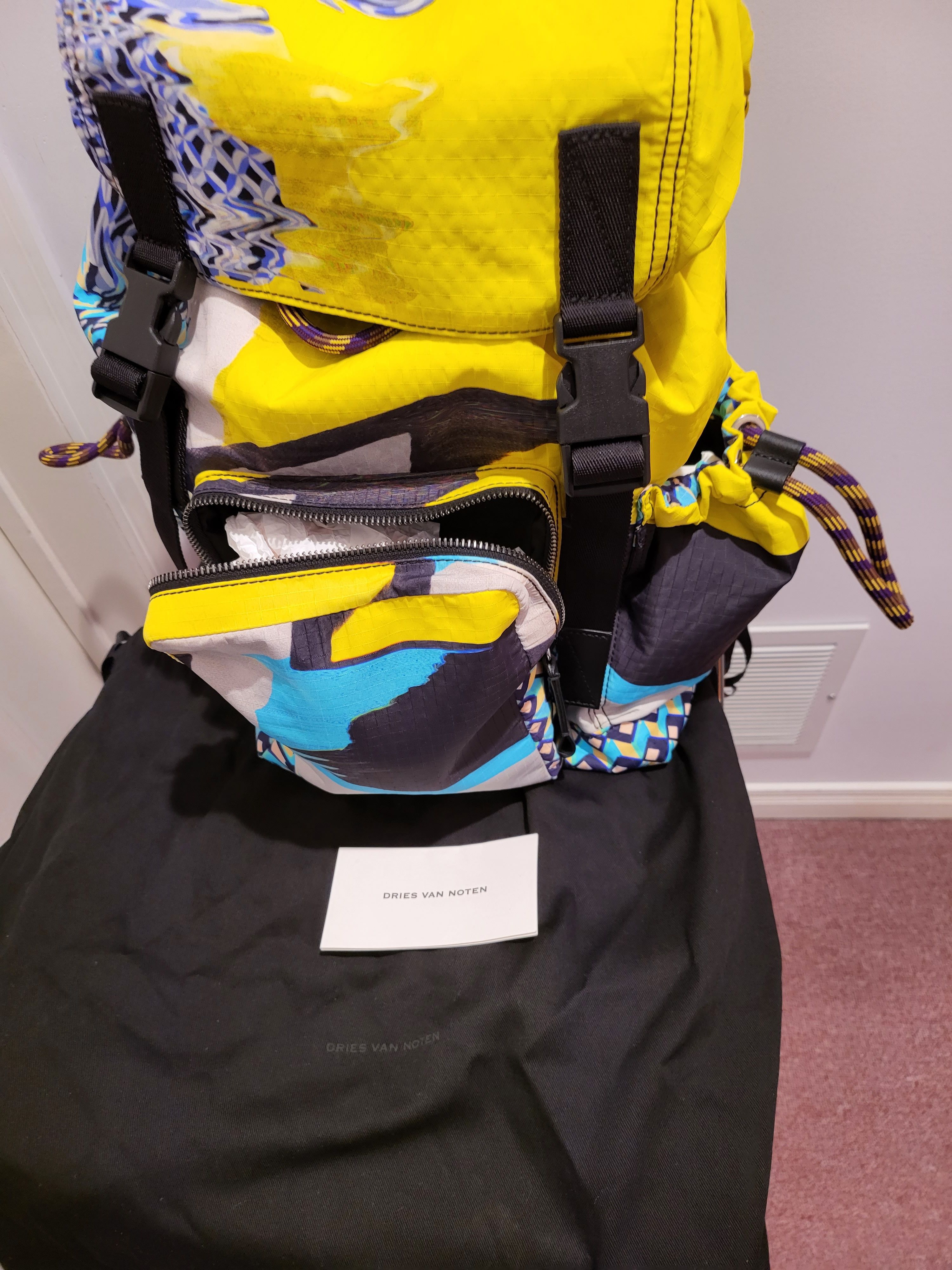 Dries Van Noten Multi Color Nylon Print Back Pack - UNISEX Size ONE SIZE - 9 Thumbnail
