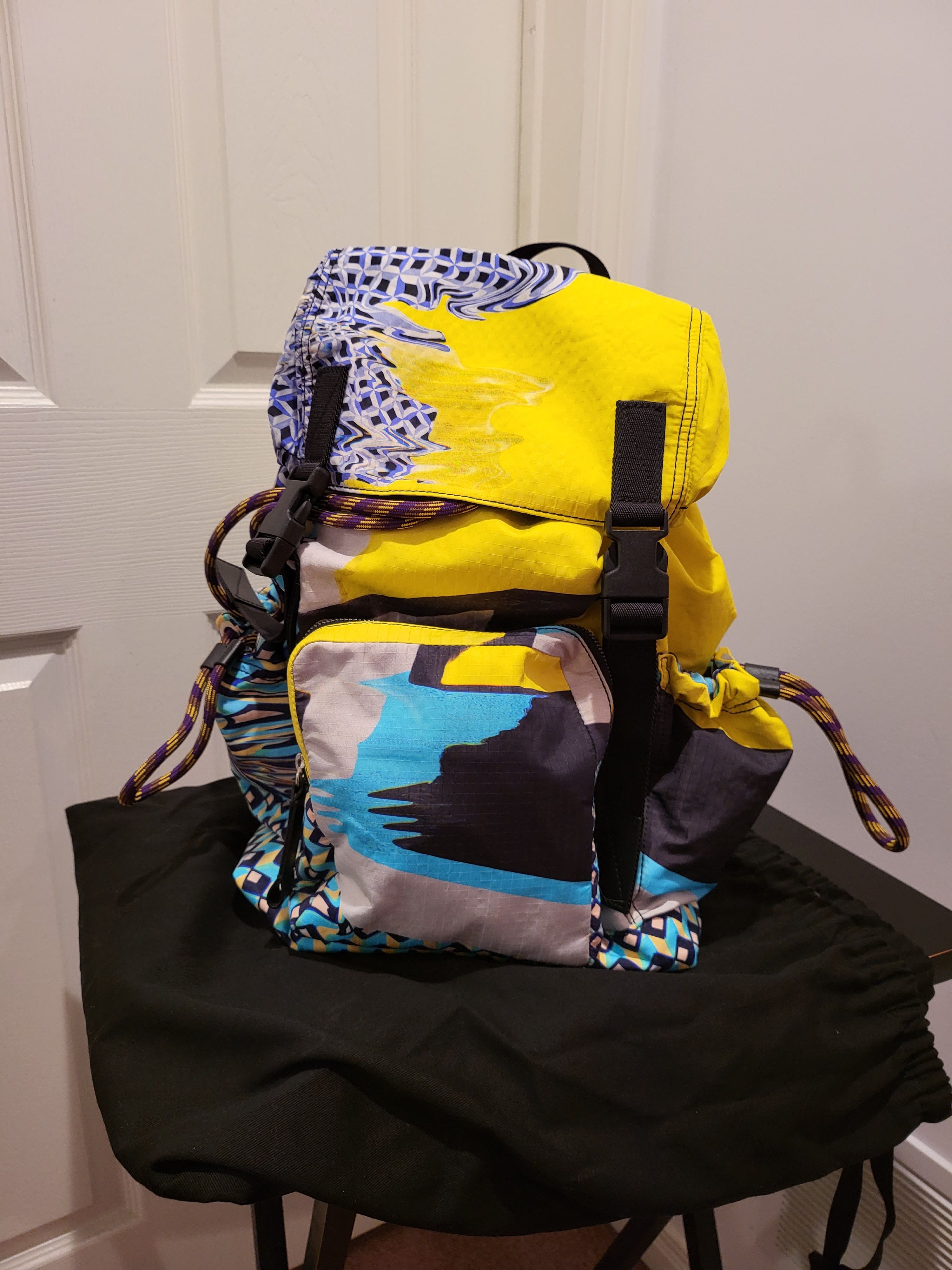 Dries Van Noten Multi Color Nylon Print Back Pack - UNISEX Size ONE SIZE - 3 Thumbnail