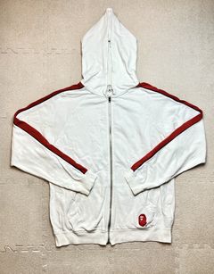 Red and discount white bape hoodie