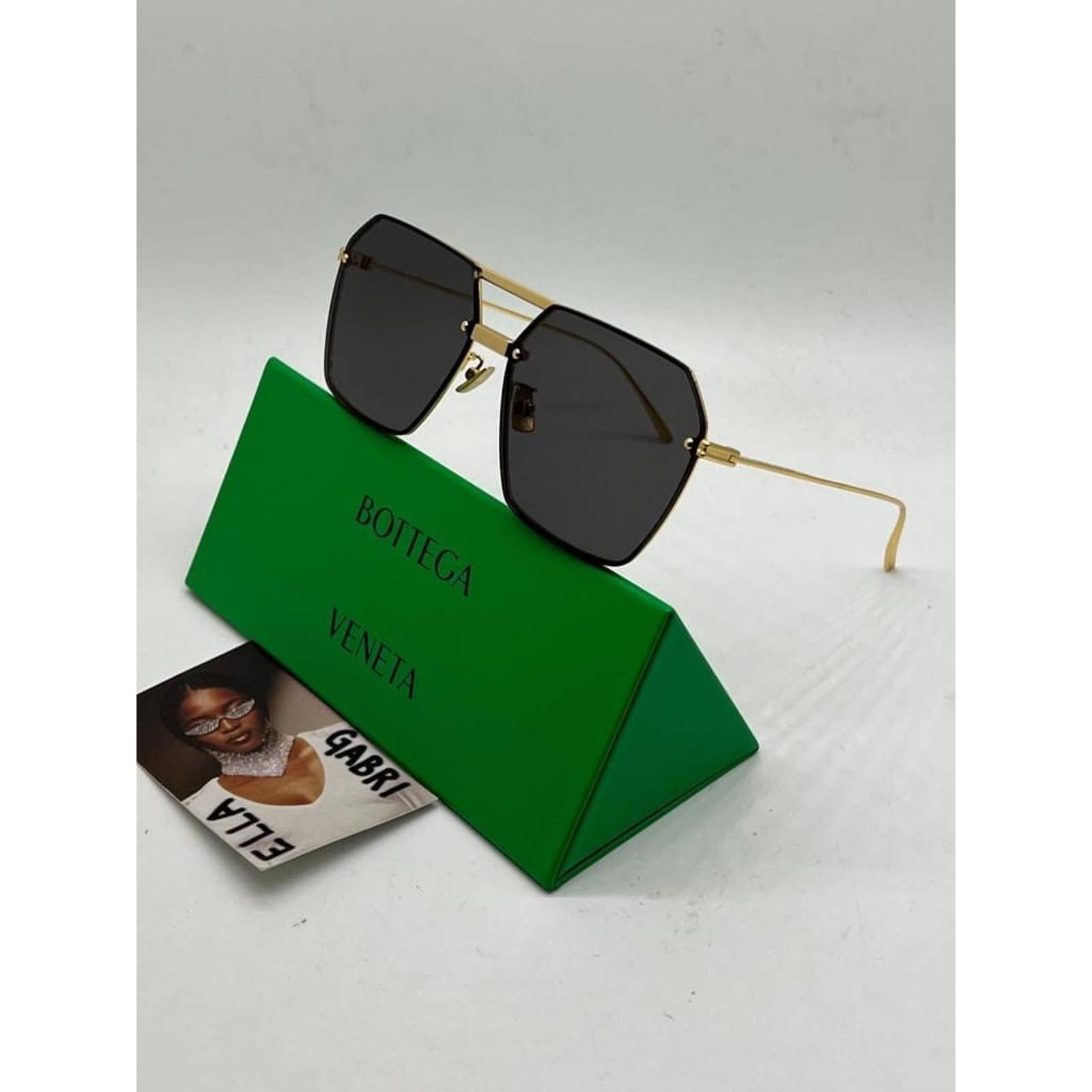 Bottega Veneta BV1045S Gold Black Aviator Sunglasses Bottega Veneta Women main image 3