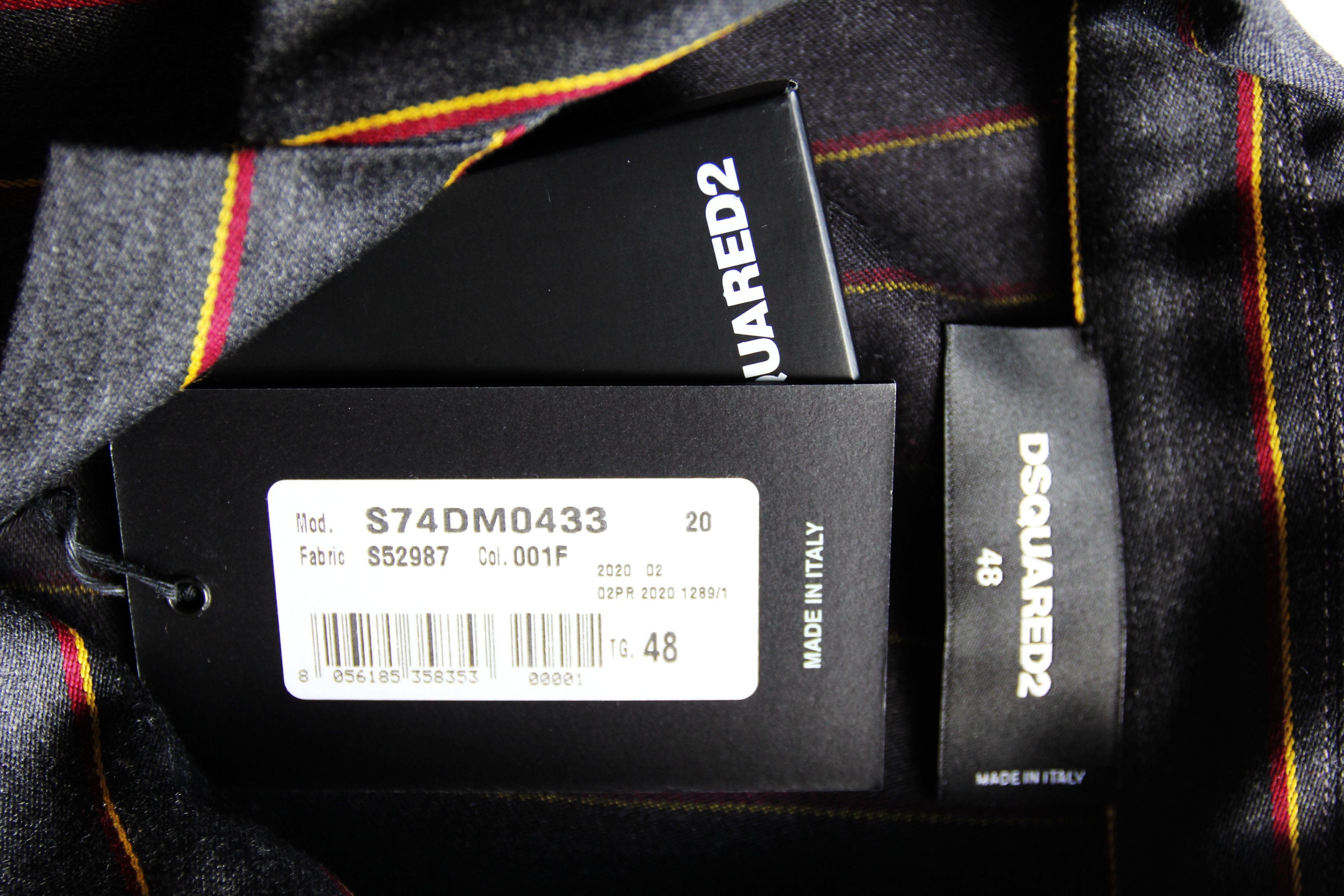 Dsquared2 BNWT AW20 DSQUARED2 PREPPY STRIPE PATTERN SHIRT 48 Size US M / EU 48-50 / 2 - 9 Thumbnail