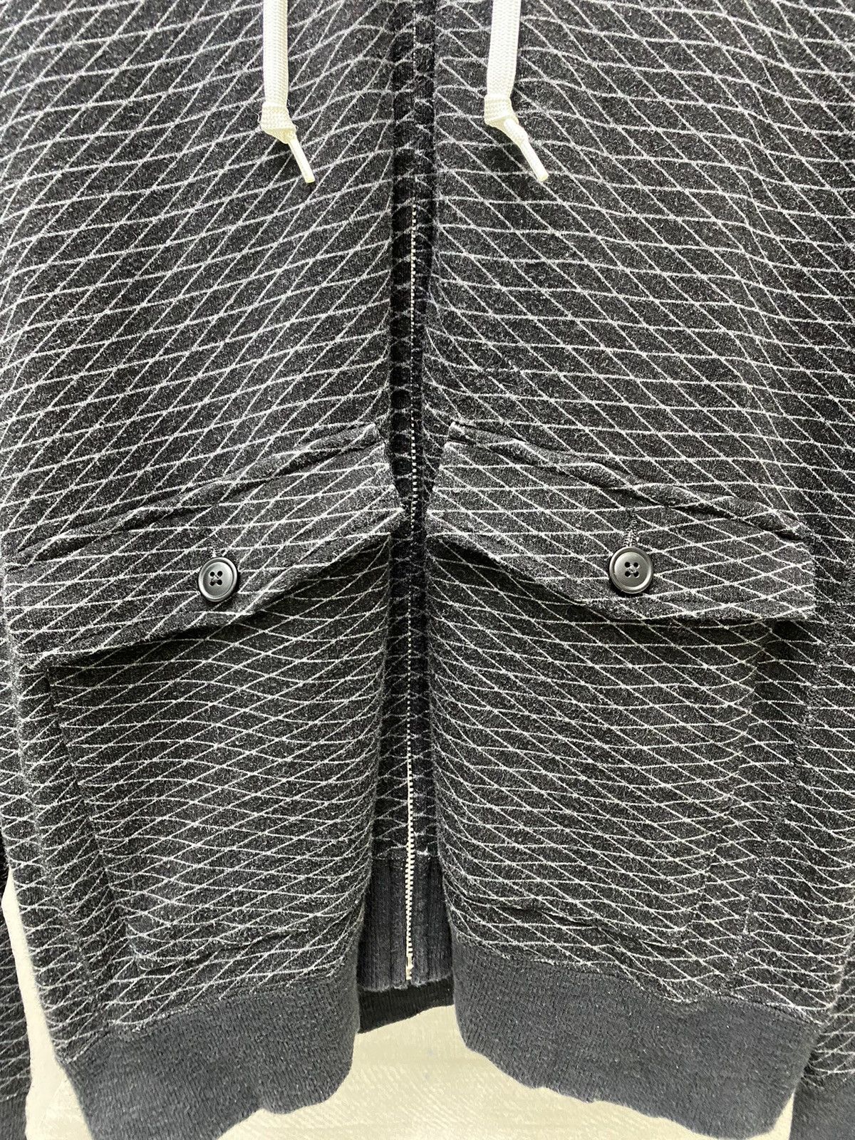 Undercover UU Black Net bush pocket zip hoodie Size US M / EU 48-50 / 2 - 4 Thumbnail