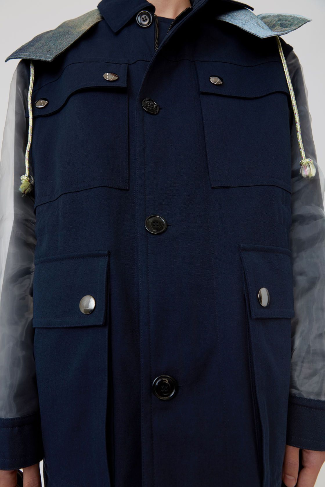 BNWT SS19 ACNE STUDIOS TWO-TONE PARKA NAVY 48
