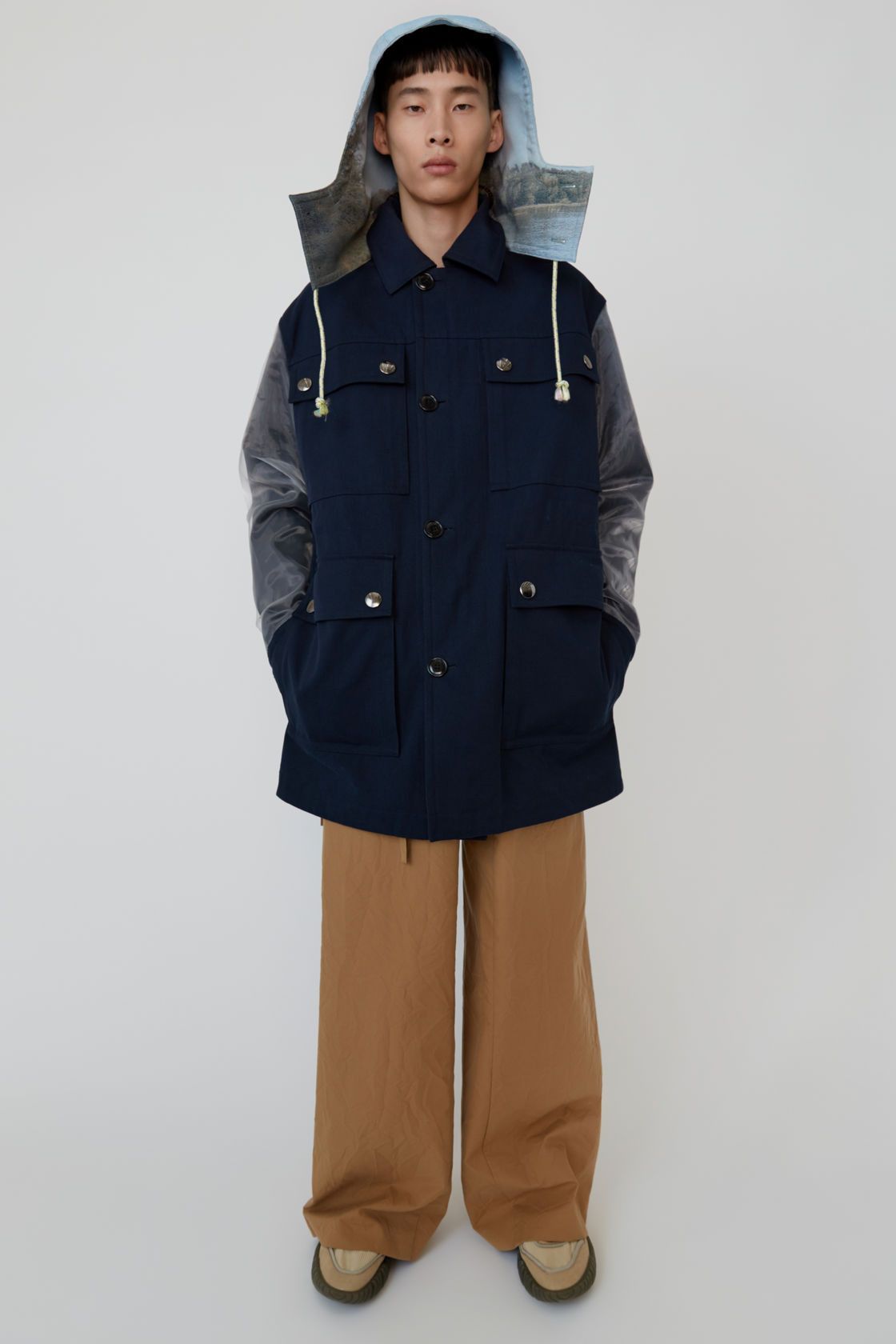 BNWT SS19 ACNE STUDIOS TWO-TONE PARKA NAVY 48