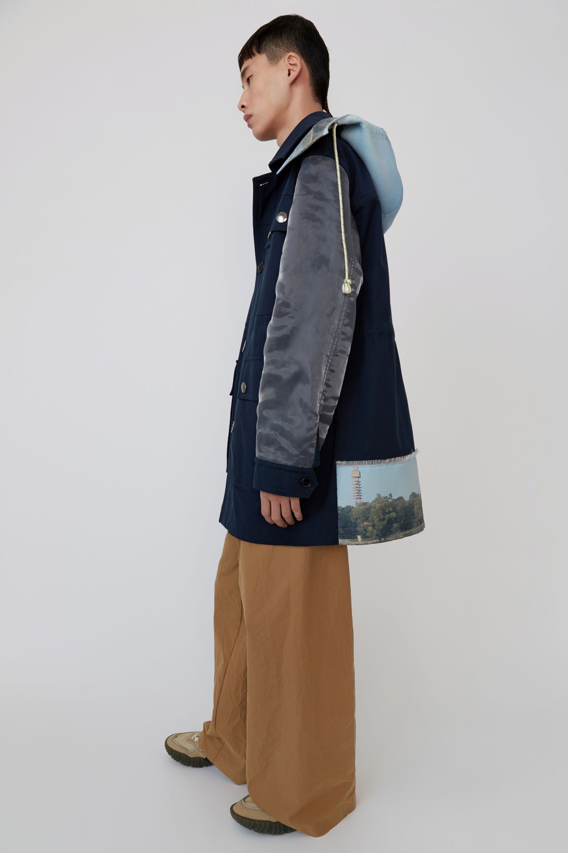 BNWT SS19 ACNE STUDIOS TWO-TONE PARKA NAVY 48