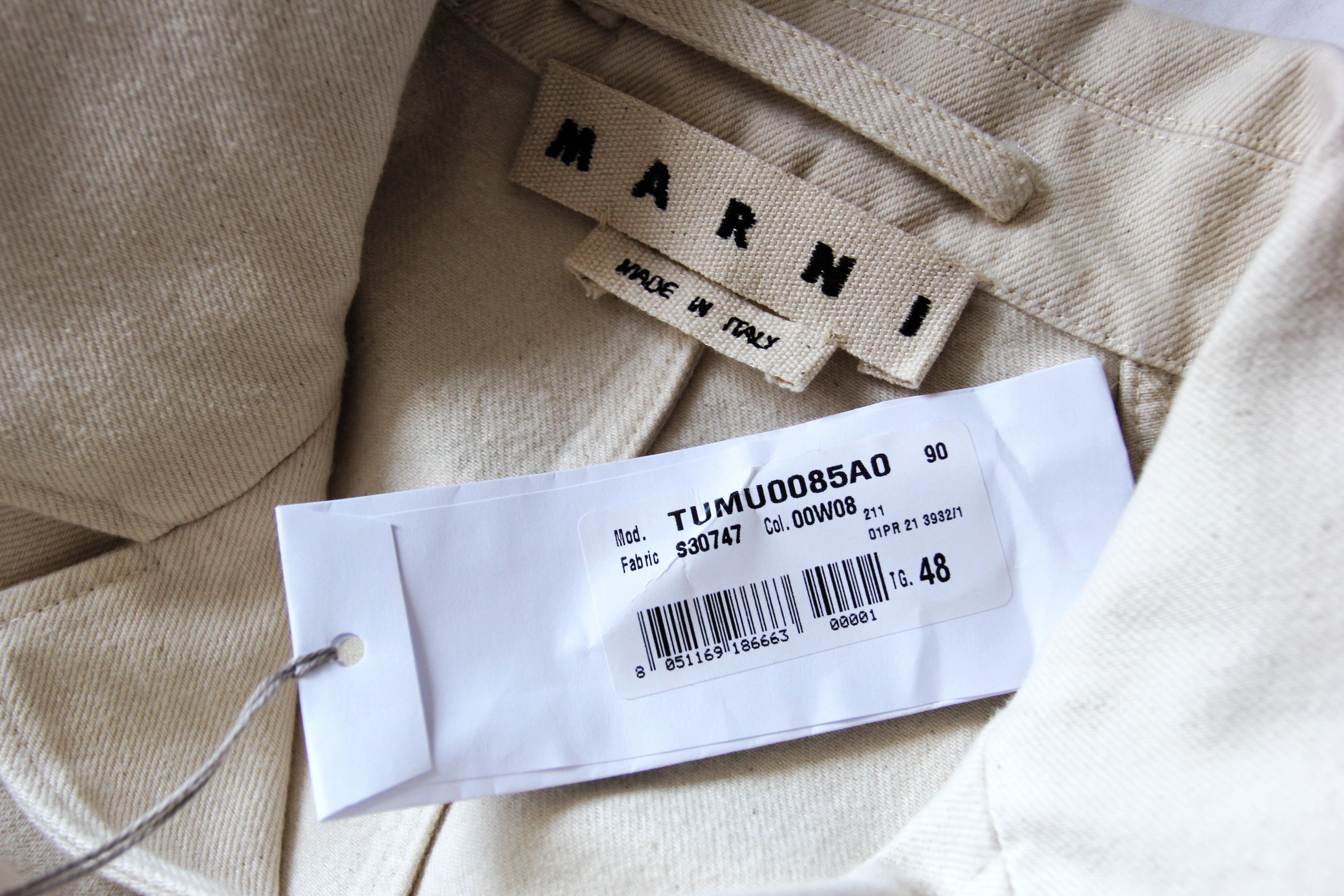 Marni BNWT SS21 MARNI OFF WHITE DENIM TRENCH COAT 48 Size US M / EU 48-50 / 2 - 11 Thumbnail
