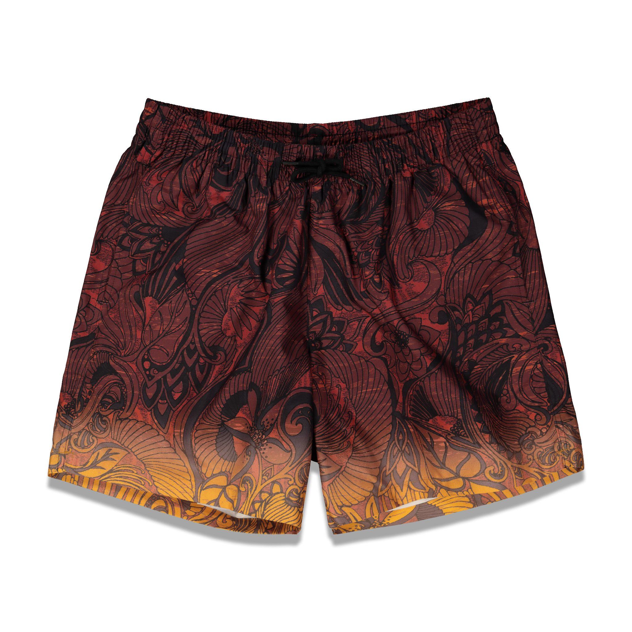 Pre-owned Dries Van Noten Aw20  Phibbs Swim Shorts Brown Xl In Multicolor