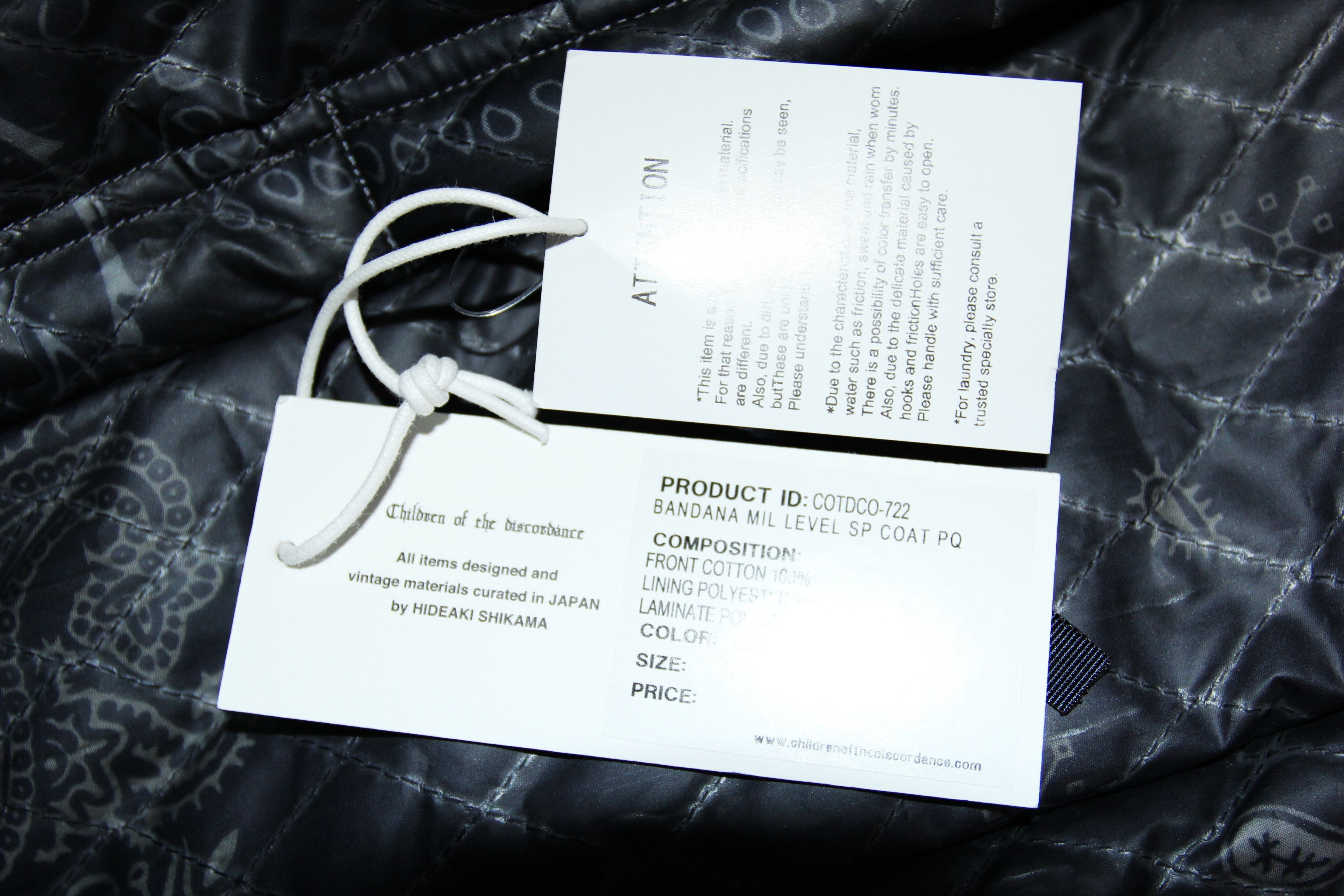 Children of the discordance BNWT AW20 CHILDREN OF THE DISCORDANCE BANDANA COAT 1 Size US S / EU 44-46 / 1 - 14 Thumbnail