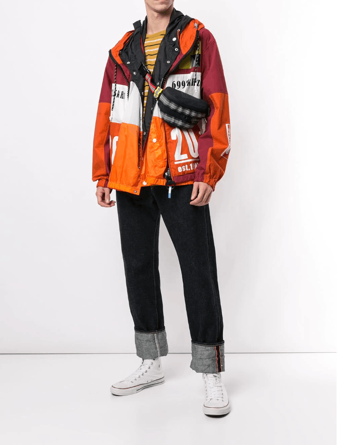 image of Ss20 Miharayasuhiro Zipped Color Block Jacket 48, Men's (Size Medium)