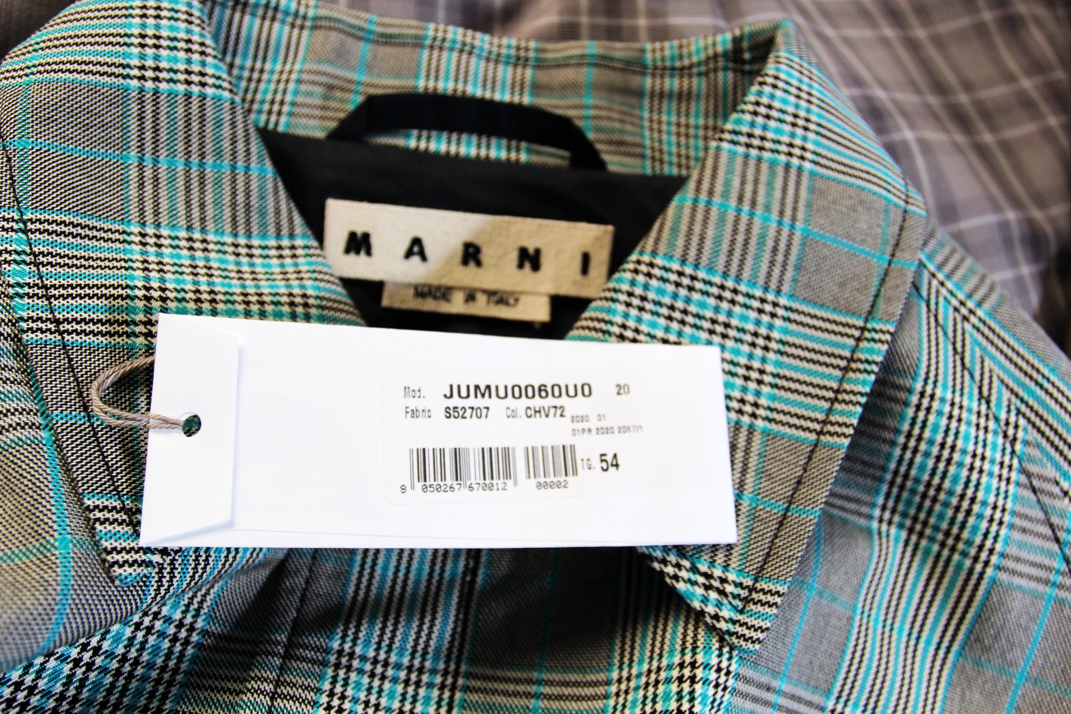 Marni BNWT SS20 MARNI CHECKED JACKET 54 Size US L / EU 52-54 / 3 - 8 Thumbnail