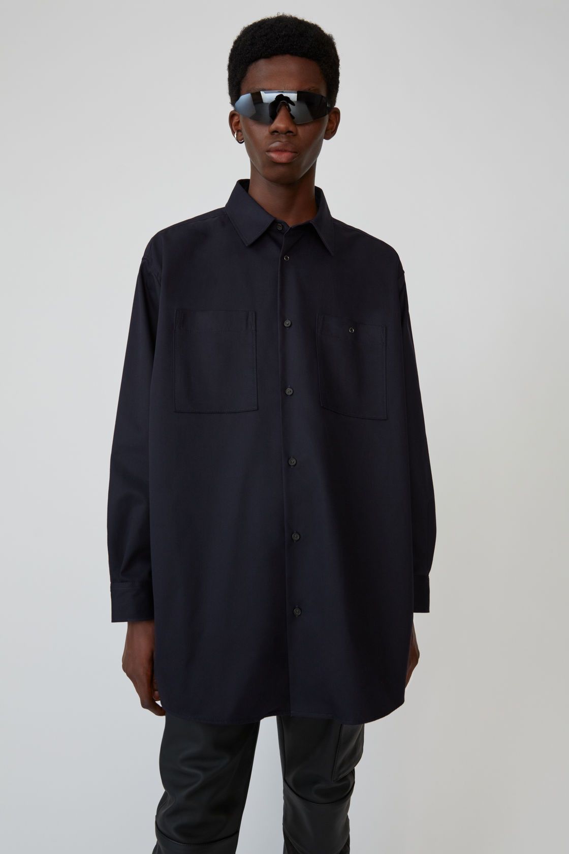 Acne Studios BNWT AW19 ACNE STUDIOS OVERSIZED NAVY SHIRT JACKET 46 | Grailed