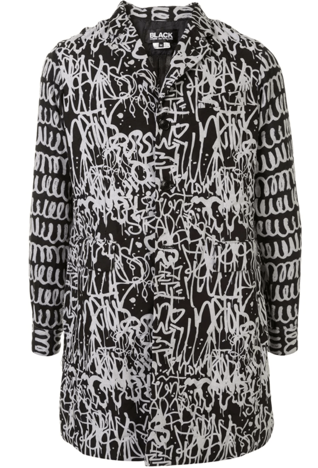 Comme des Garcons Black BNWT AW20 COMME DES GARCONS BLACK GRAFFITI PRINT COAT M Size US M / EU 48-50 / 2 - 16 Thumbnail