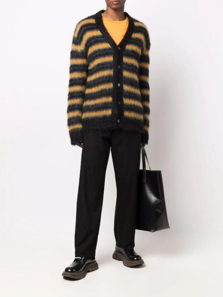 Marni BNWT AW21 MARNI STRIPED FUZZY-WUZZY MOHAIR CARDIGAN 50 Size US M / EU 48-50 / 2 - 15 Thumbnail