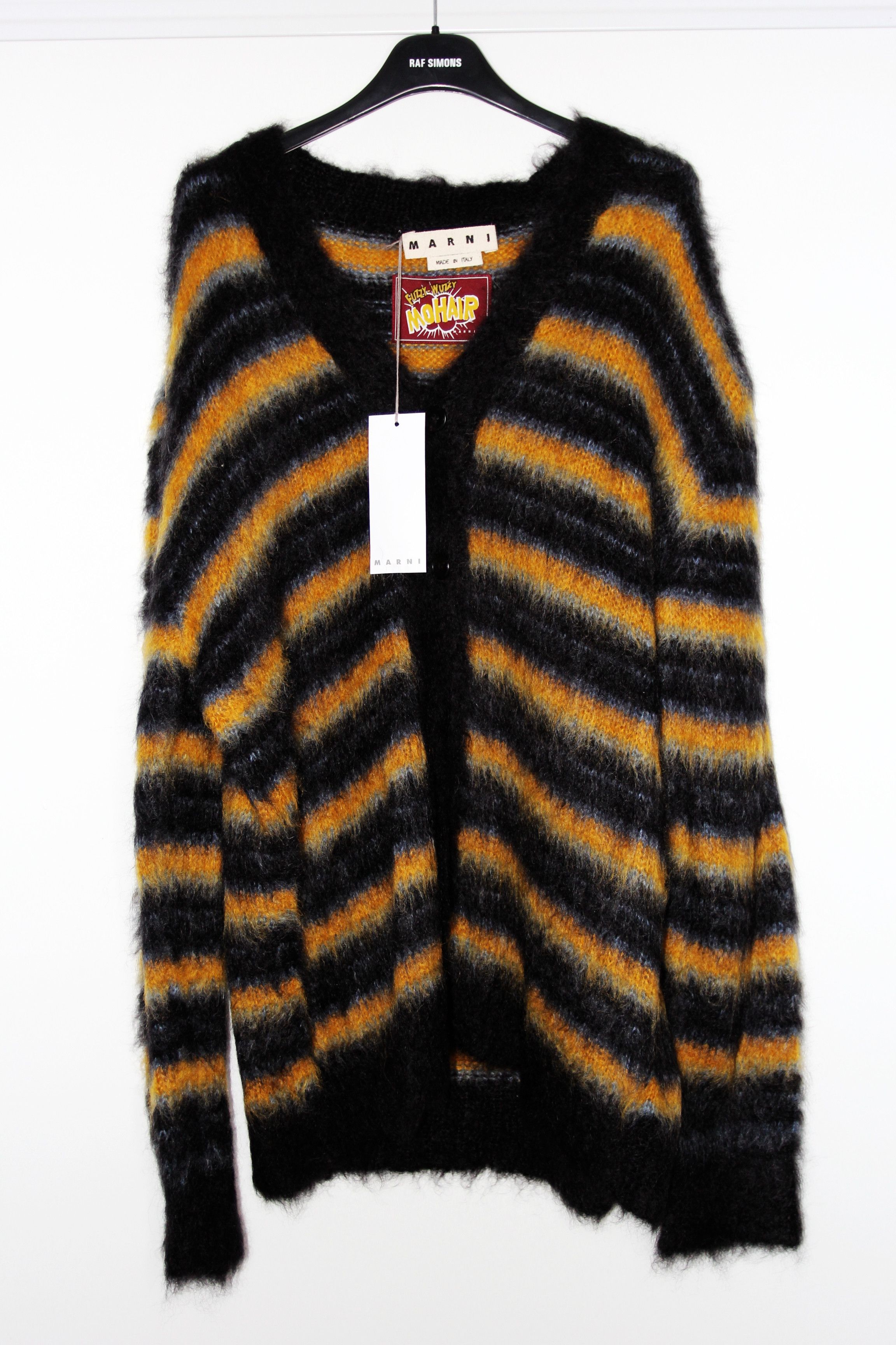 Marni BNWT AW21 MARNI STRIPED FUZZY-WUZZY MOHAIR CARDIGAN 50 Size US M / EU 48-50 / 2 - 2 Thumbnail
