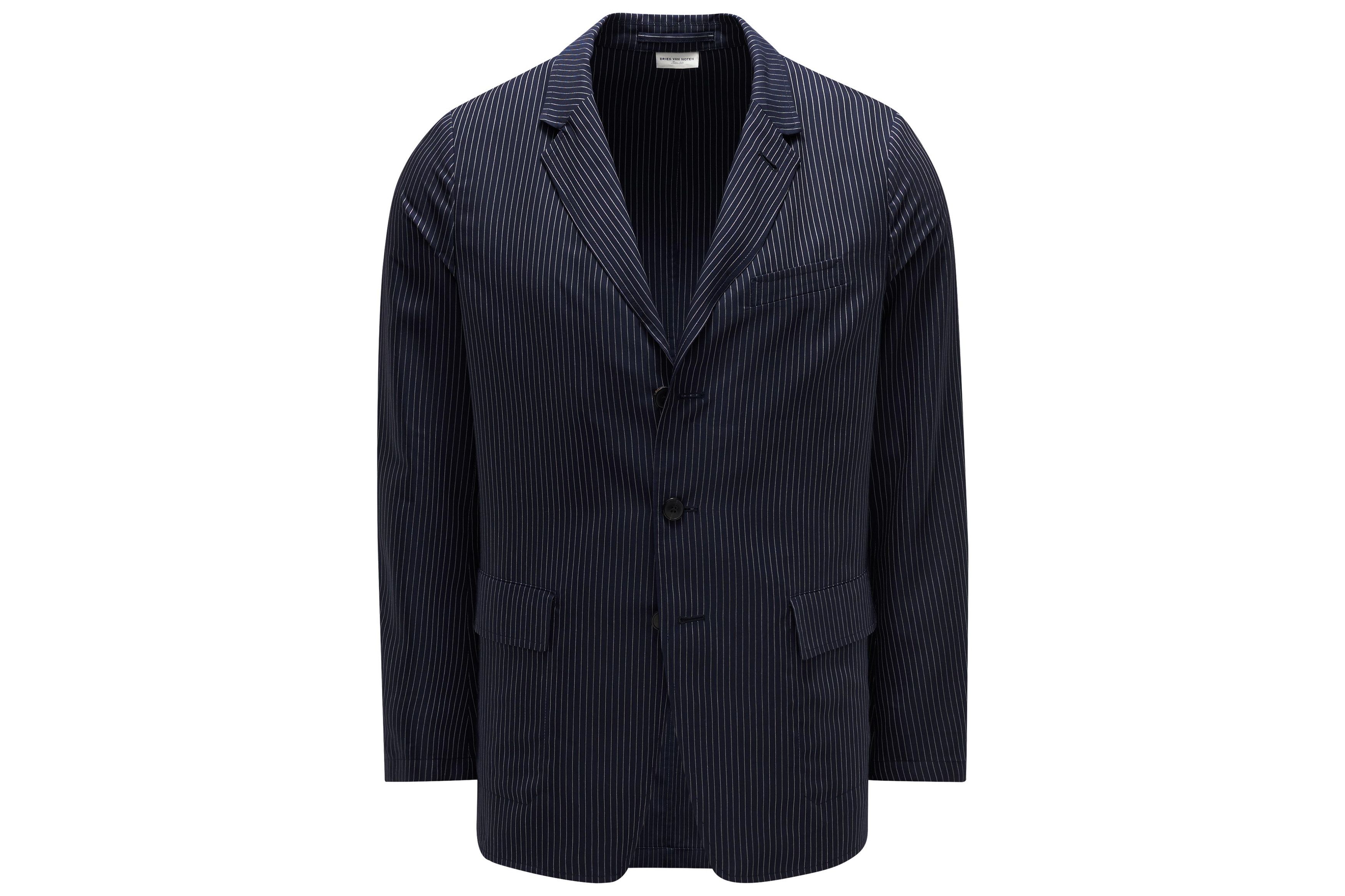 Dries Van Noten BNWT SS20 DRIES VAN NOTEN BILBAO NAVY PINSTRIPE JACKET 48 Size US M / EU 48-50 / 2 - 11 Thumbnail