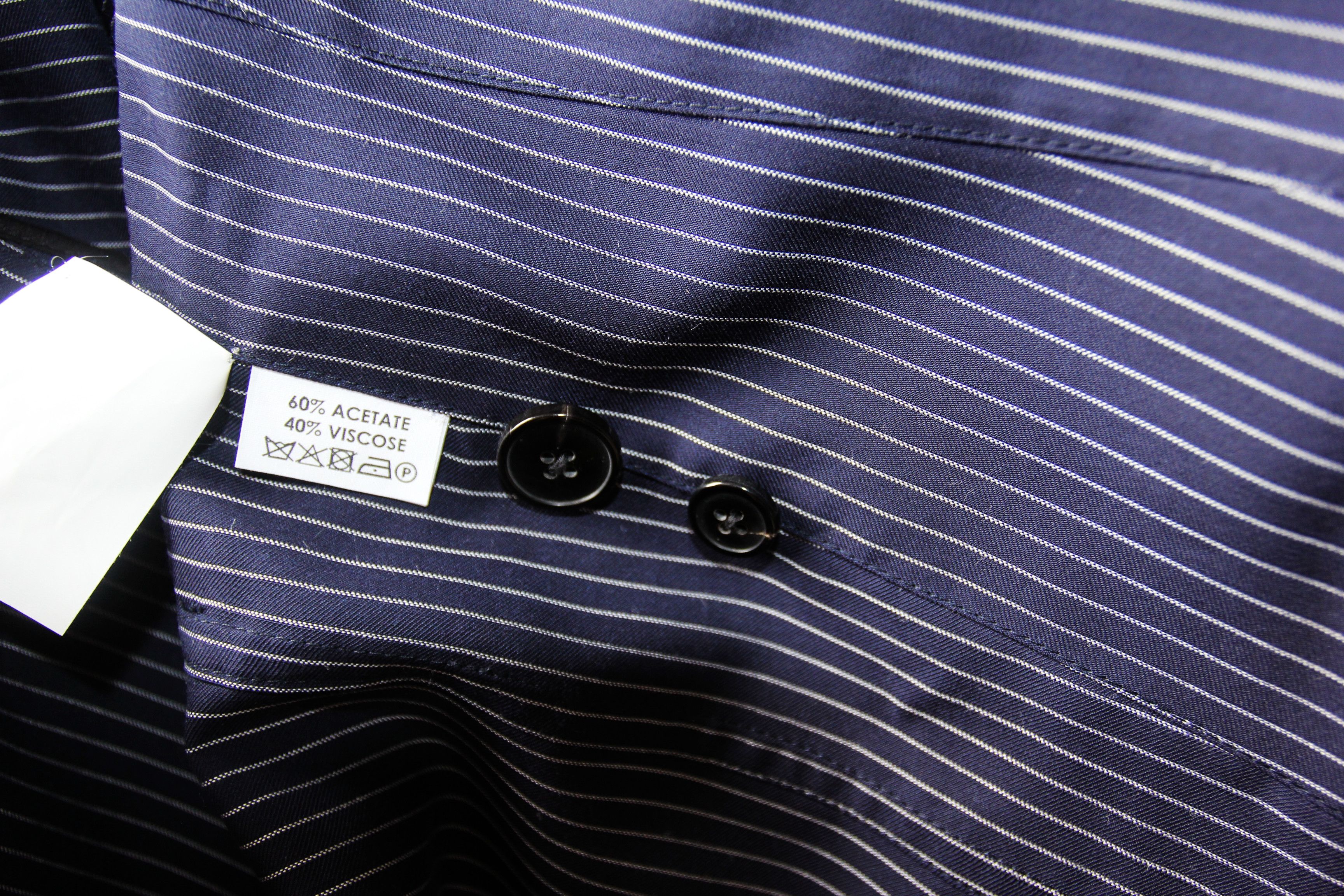 Dries Van Noten BNWT SS20 DRIES VAN NOTEN BILBAO NAVY PINSTRIPE JACKET 48 Size US M / EU 48-50 / 2 - 8 Thumbnail