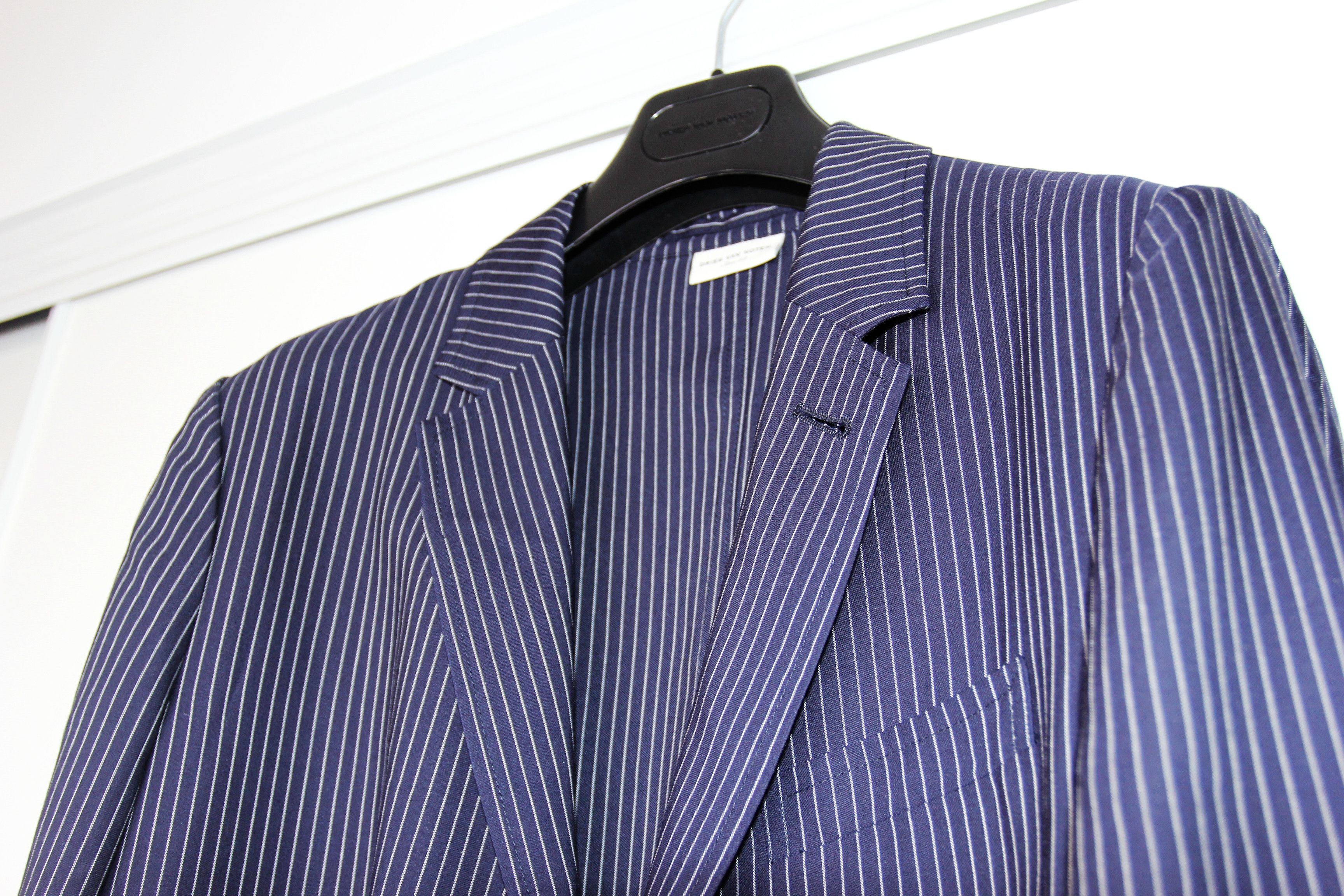 Dries Van Noten BNWT SS20 DRIES VAN NOTEN BILBAO NAVY PINSTRIPE JACKET 48 Size US M / EU 48-50 / 2 - 3 Thumbnail
