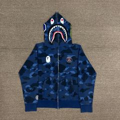 bape shark hoodie blue