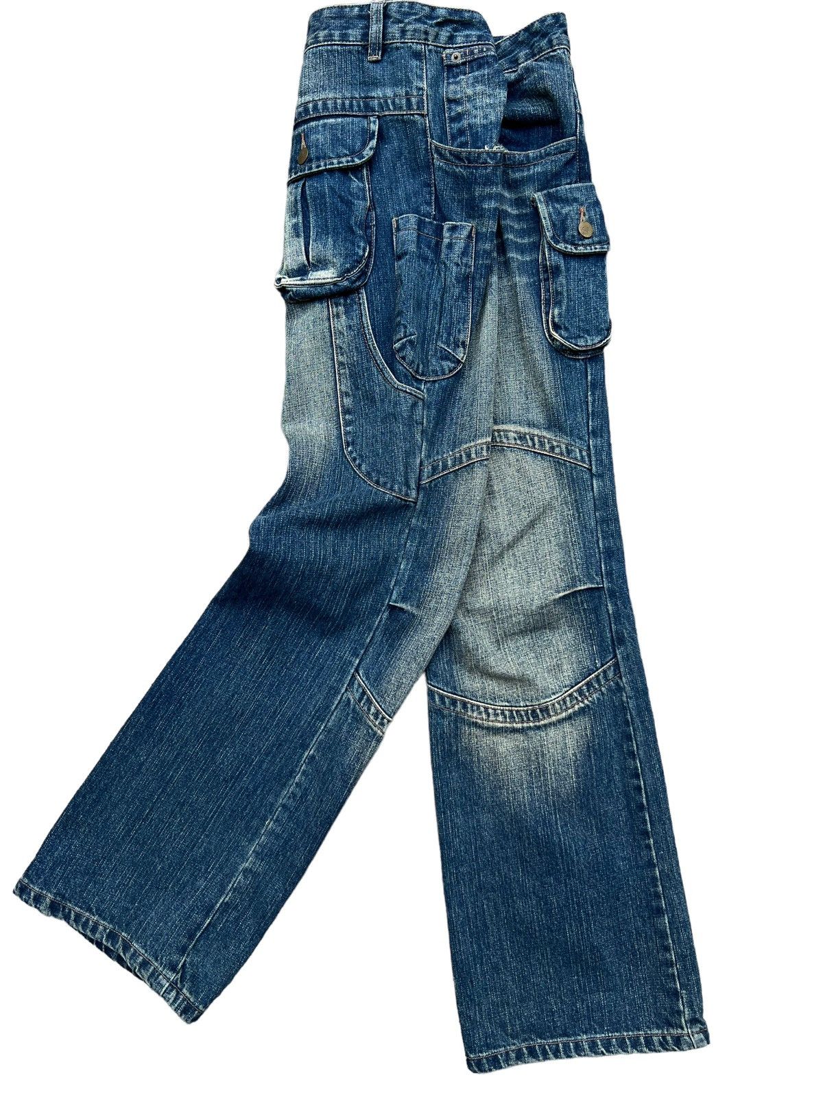 Japanese Brand Aft Japanese Baggy Multipocket Flare Wide Denim Jeans 32x32 Size US 32 / EU 48 - 4 Thumbnail
