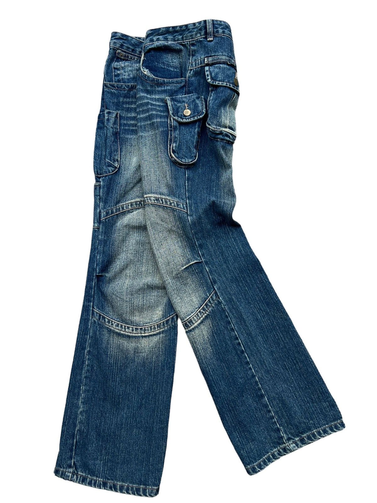 Japanese Brand Aft Japanese Baggy Multipocket Flare Wide Denim Jeans 32x32 Size US 32 / EU 48 - 3 Thumbnail