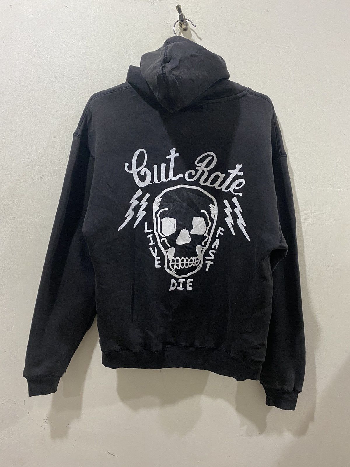 Vintage Distressed Cut Rate Skeleton Live. Fast. Die Hoodie Size US S / EU 44-46 / 1 - 1 Thumbnail