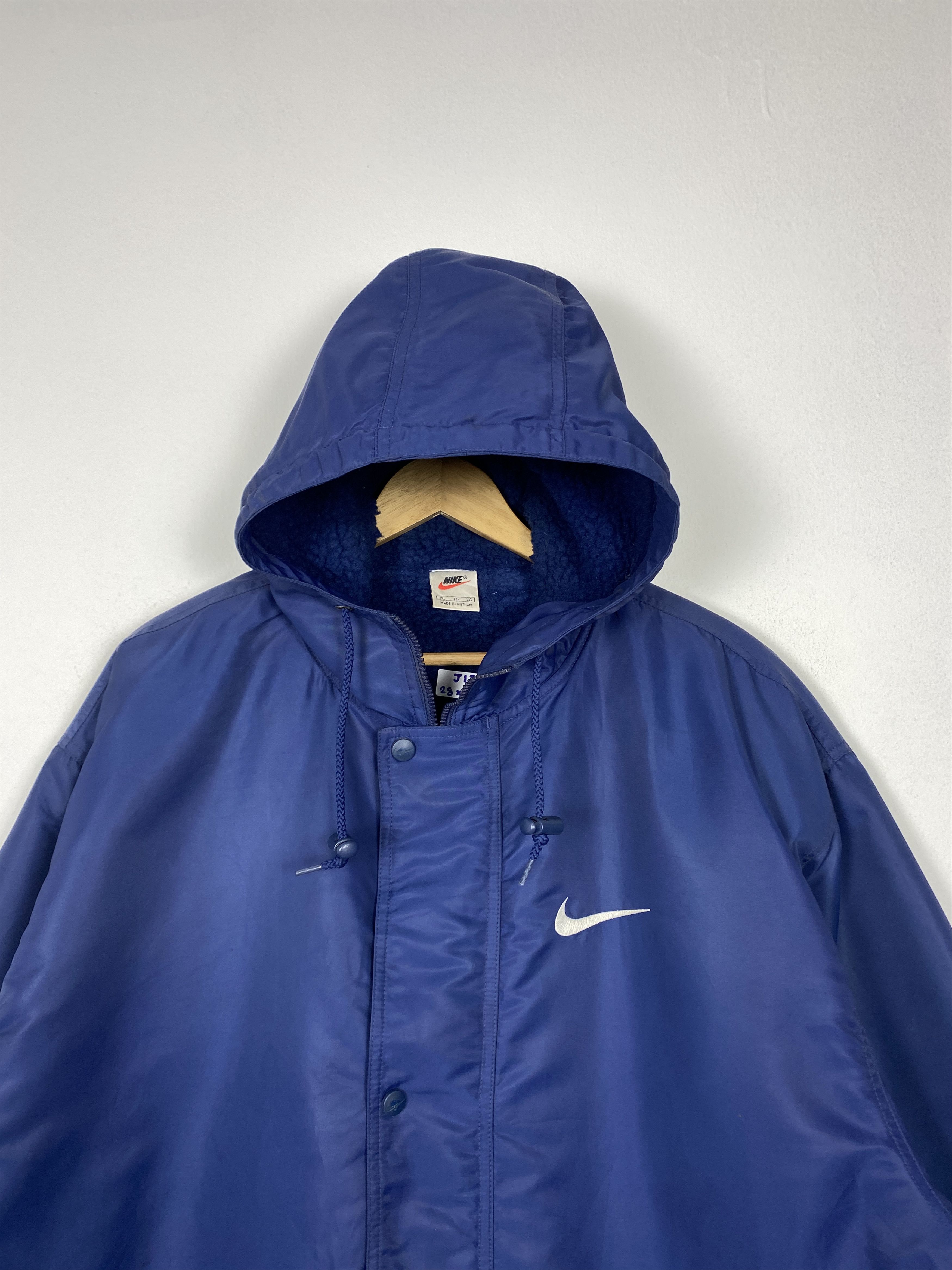 Nike Vintage Nike Hoodie Sherpa Lining Long Jacket J1368 Size US XXL / EU 58 / 5 - 2 Thumbnail
