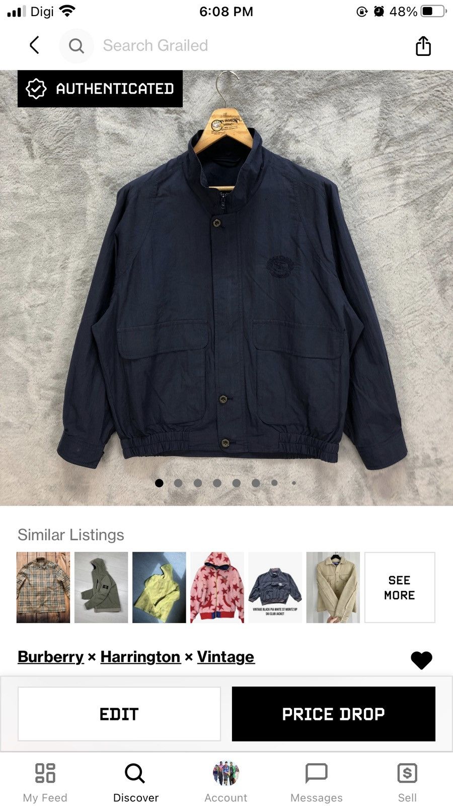 Burberry BURBERRYS NAVY BLUE CASUAL JACKET #5992-217 Size US M / EU 48-50 / 2 - 15 Thumbnail