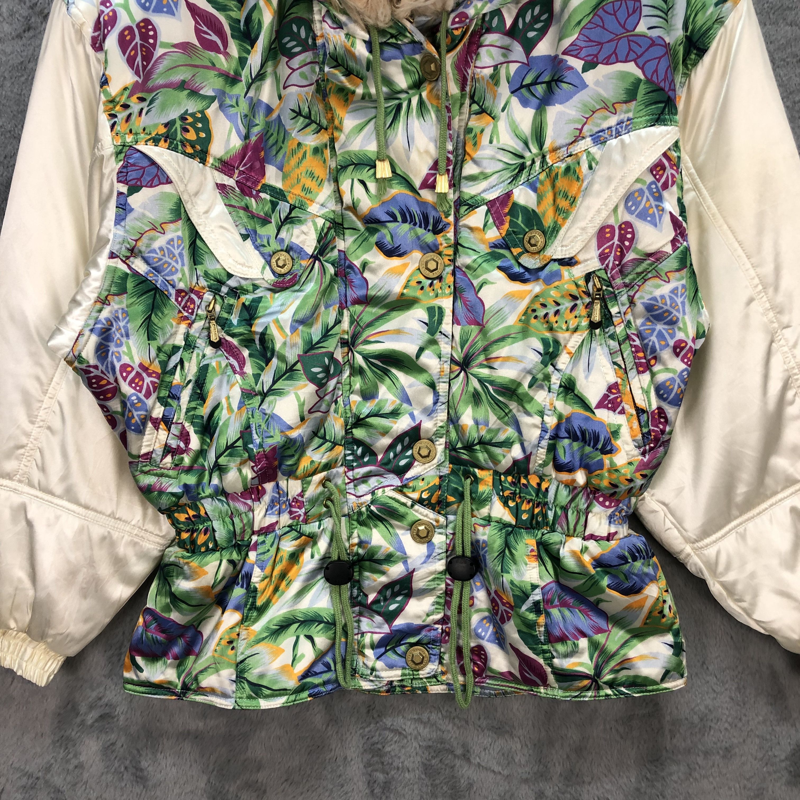 Japanese Brand WINDEX PRO FLORAL PRINT FUR HOODIE SKI JACKET #5882-212 Size L / US 10 / IT 46 - 3 Thumbnail