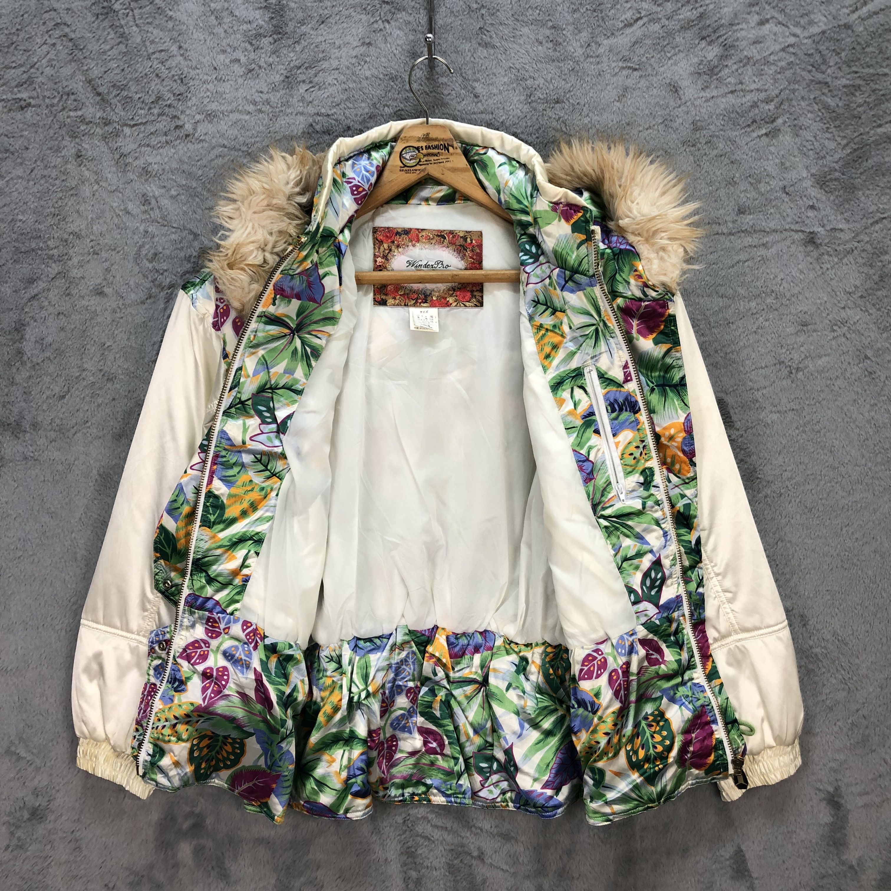 Japanese Brand WINDEX PRO FLORAL PRINT FUR HOODIE SKI JACKET #5882-212 Size L / US 10 / IT 46 - 9 Thumbnail