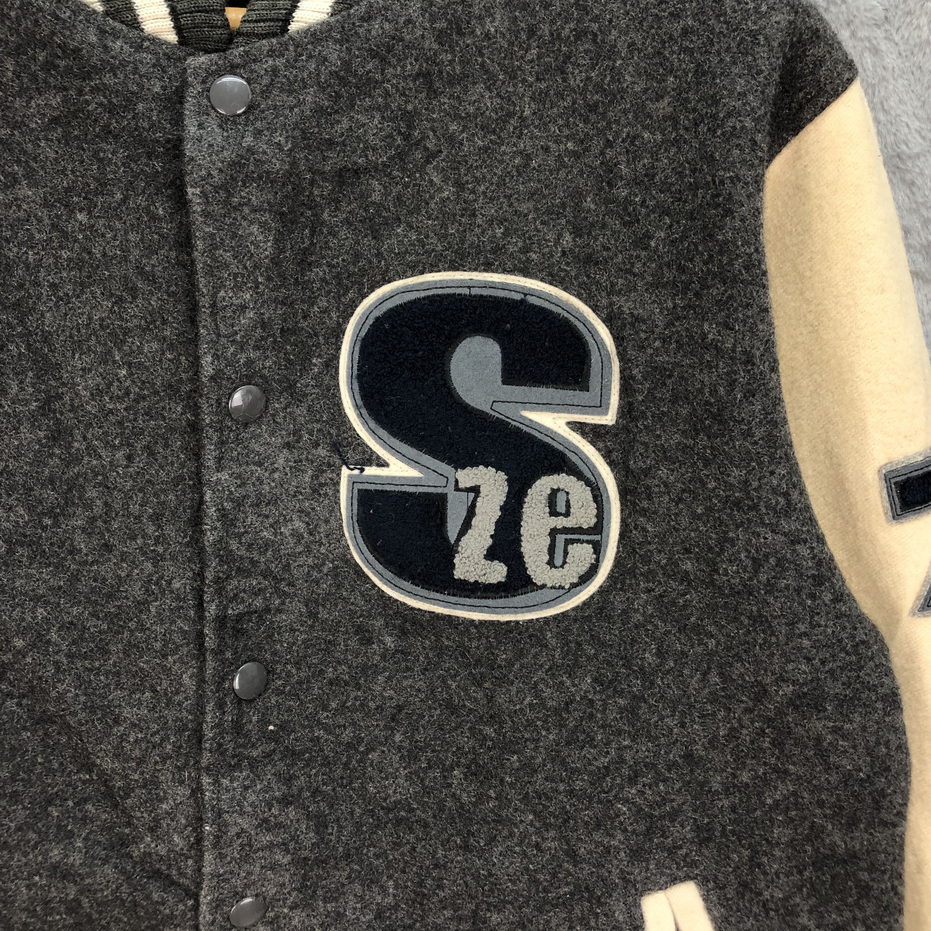 Japanese Brand SQUEEZ UPST Wool Varsity Jacket #4893-31 Size US M / EU 48-50 / 2 - 3 Thumbnail